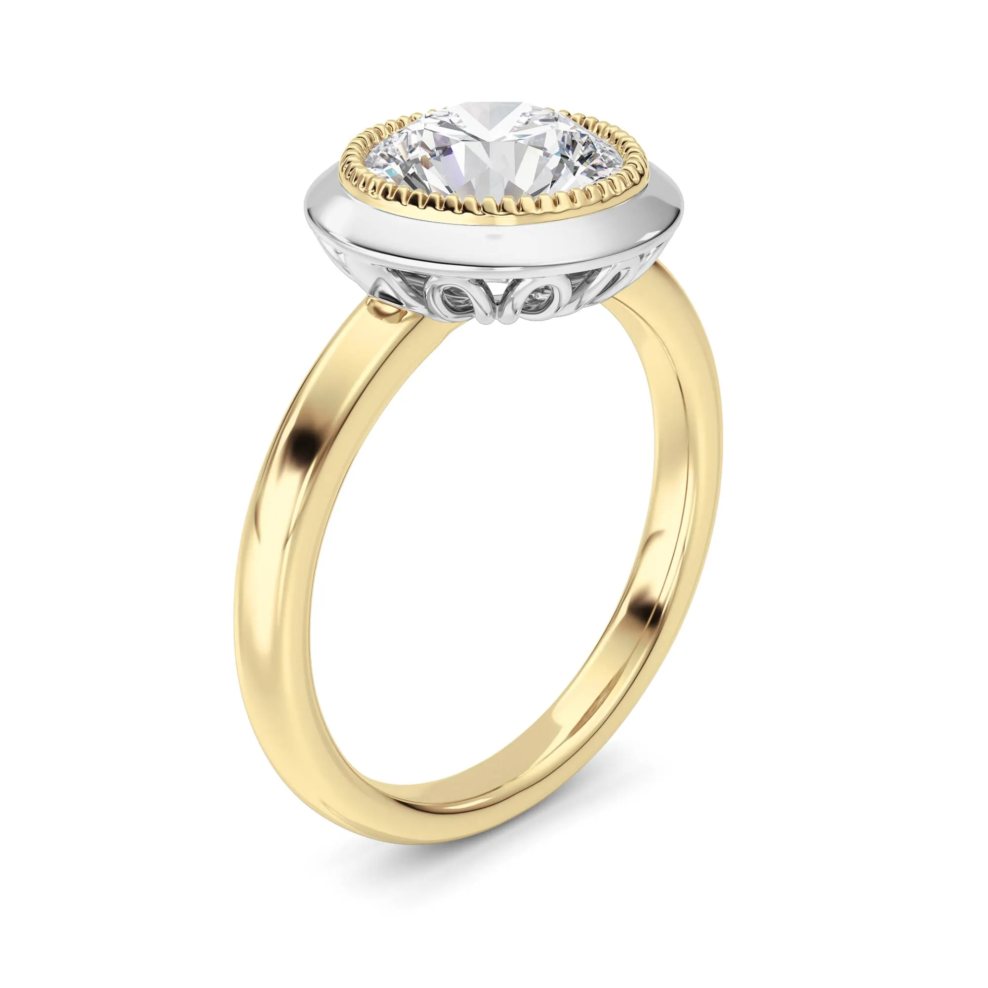 Abrazo de Fuego lab grown diamond ring, side profile