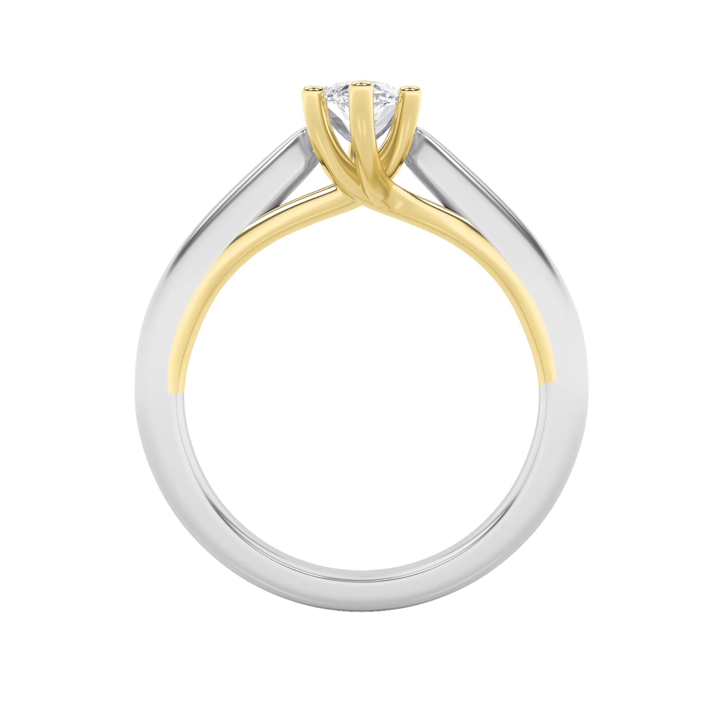 Ola Honda lab grown diamond ring, detail of the round diamond