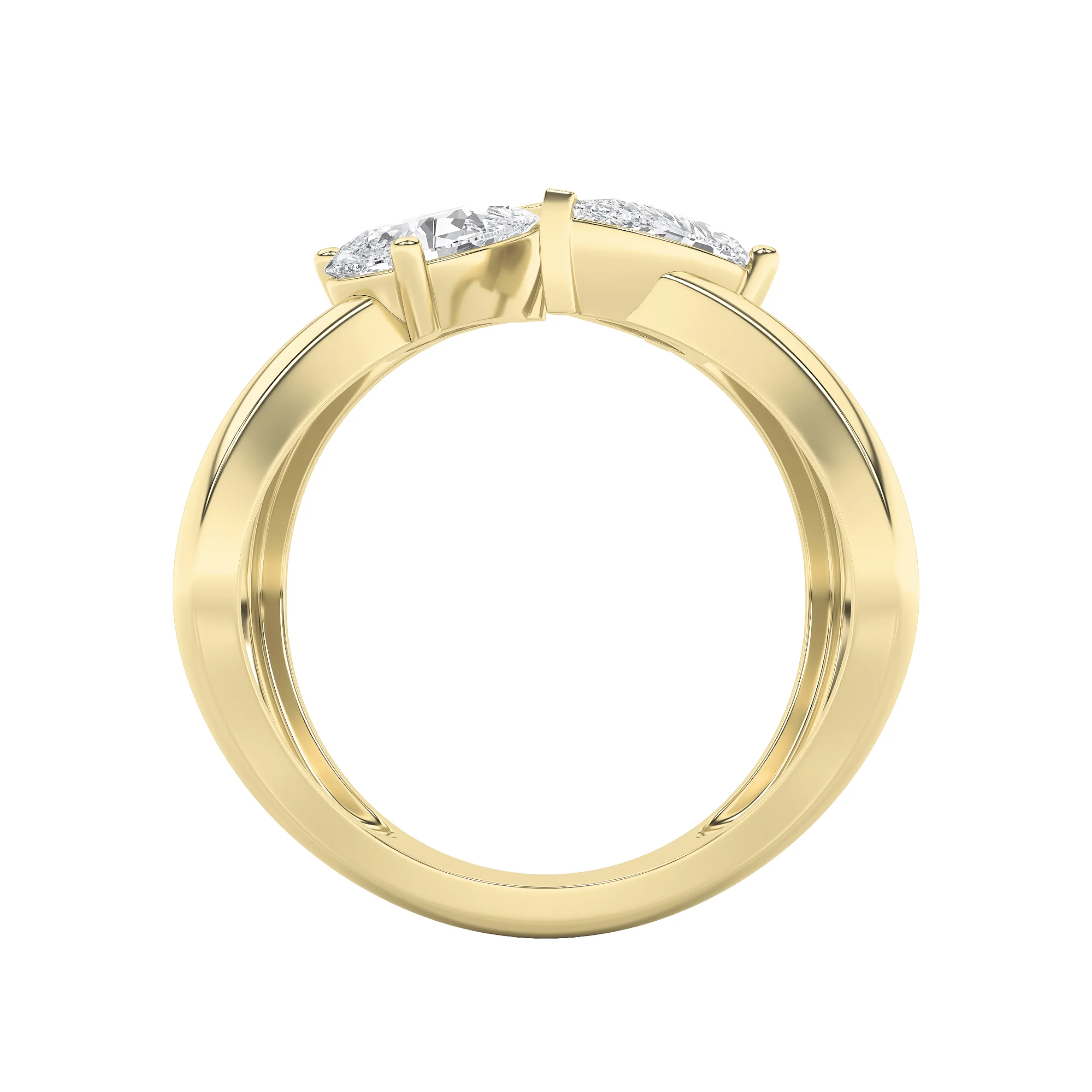 Cumbre de Lluvia lab grown diamond ring, detail of the pear diamond