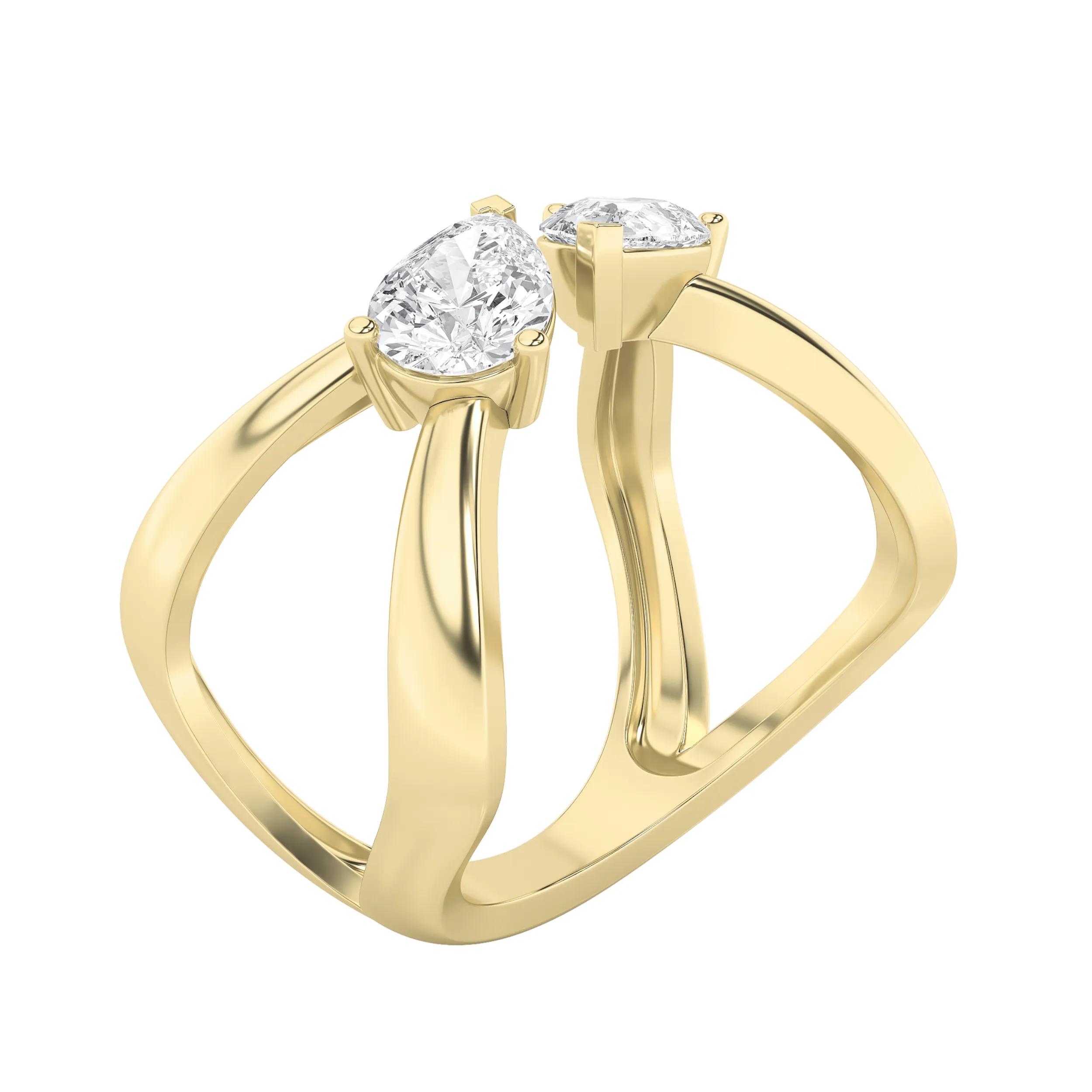 Cumbre de Lluvia lab grown diamond ring, on-hand view