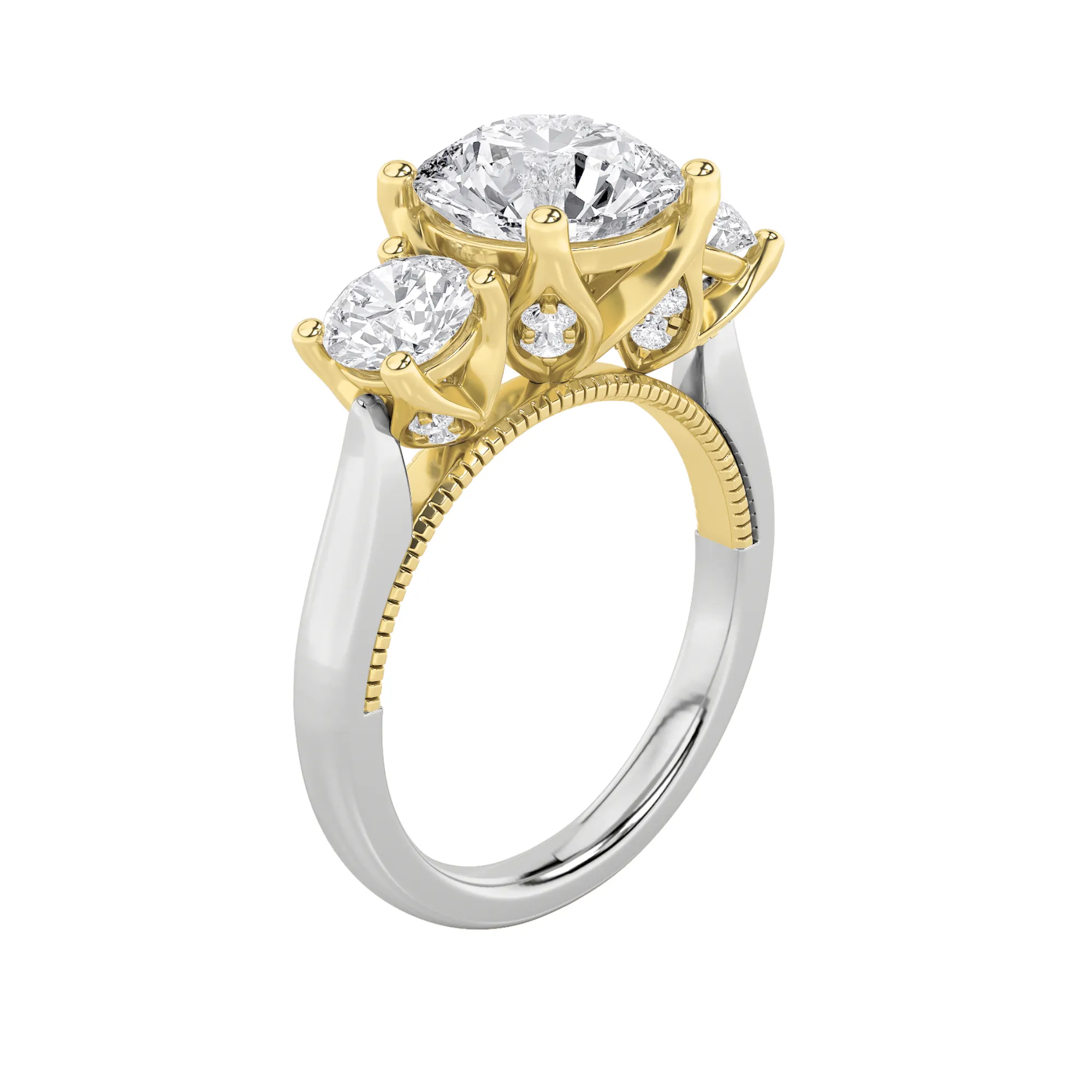 Viento de Tiempo lab grown diamond ring, on-hand view