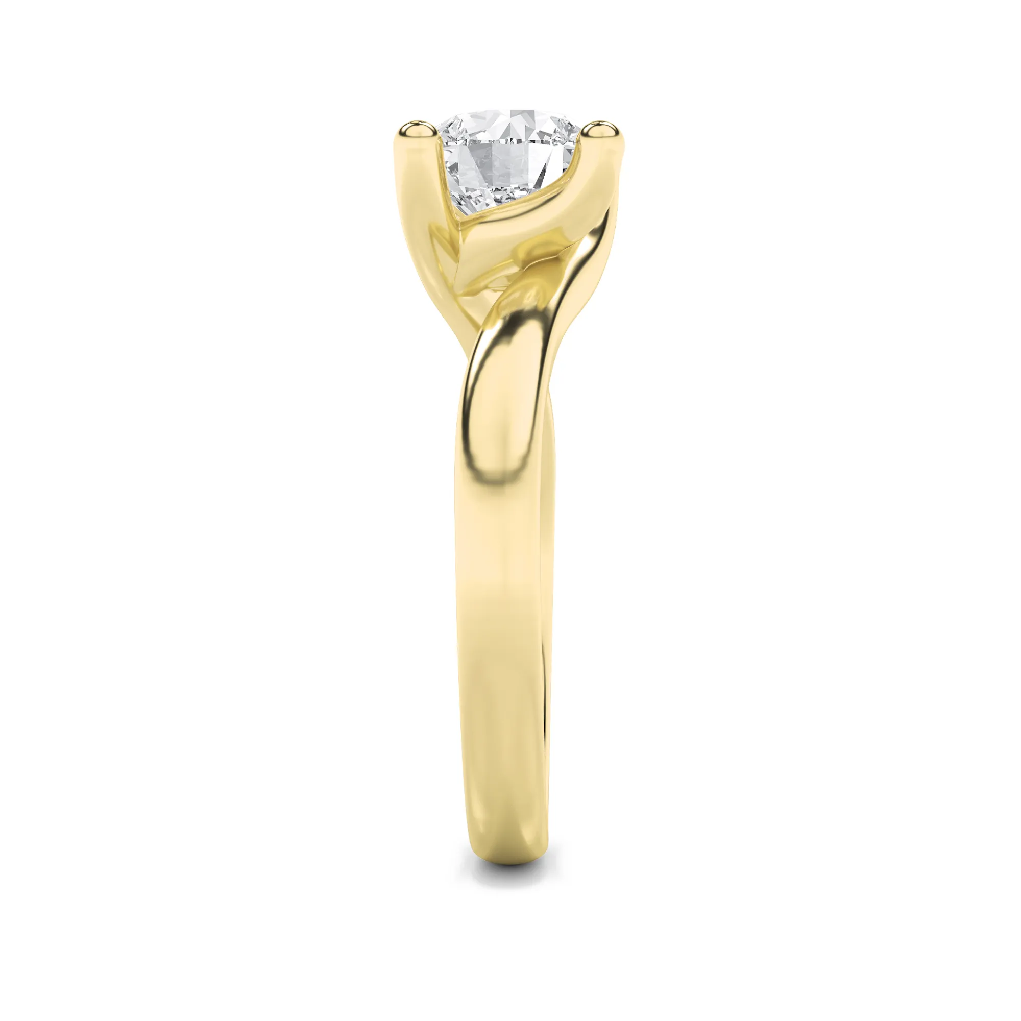 Corona Plena lab grown diamond ring, detail of the round diamond