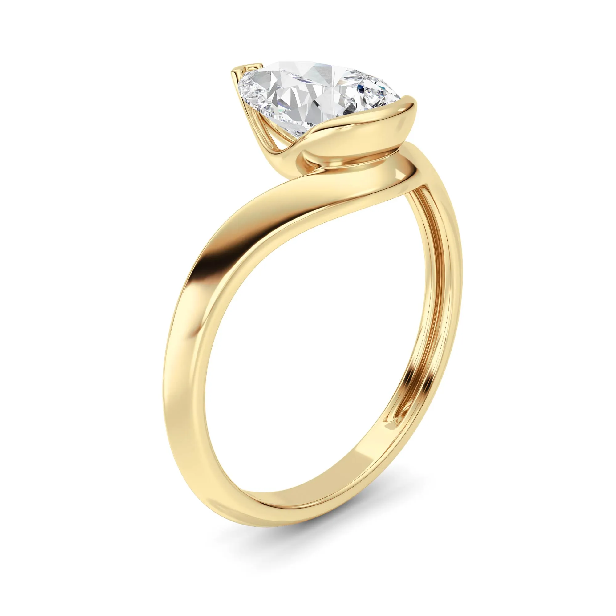 Hilo Intacto lab grown diamond ring, side profile