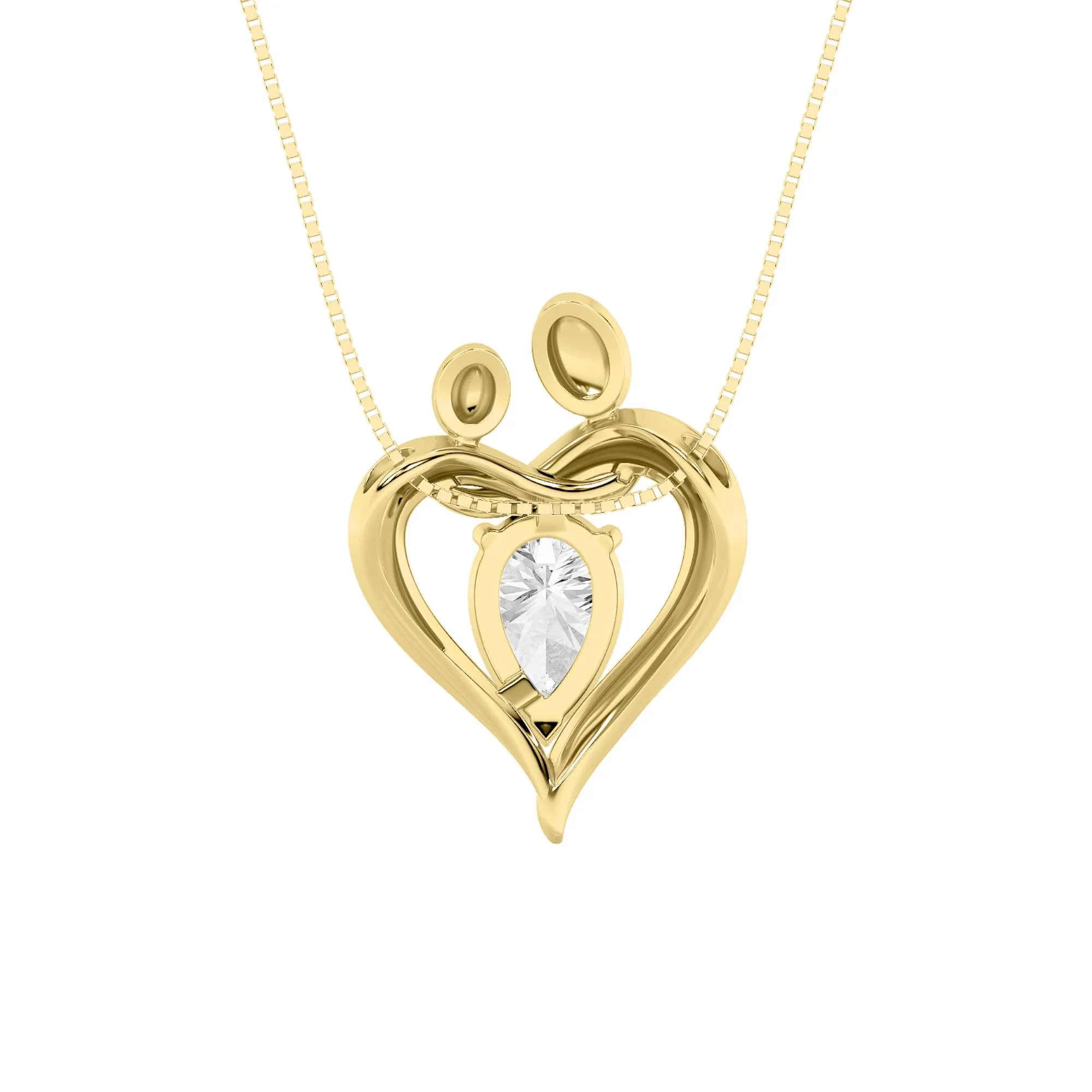 Instante de Alba lab grown diamond necklace, detail of the pear diamond