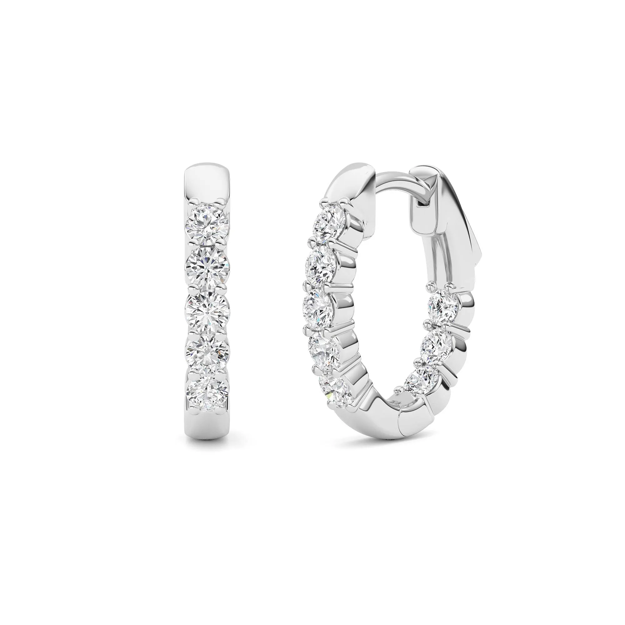Ribera del Verano lab grown diamond earrings, on-hand view