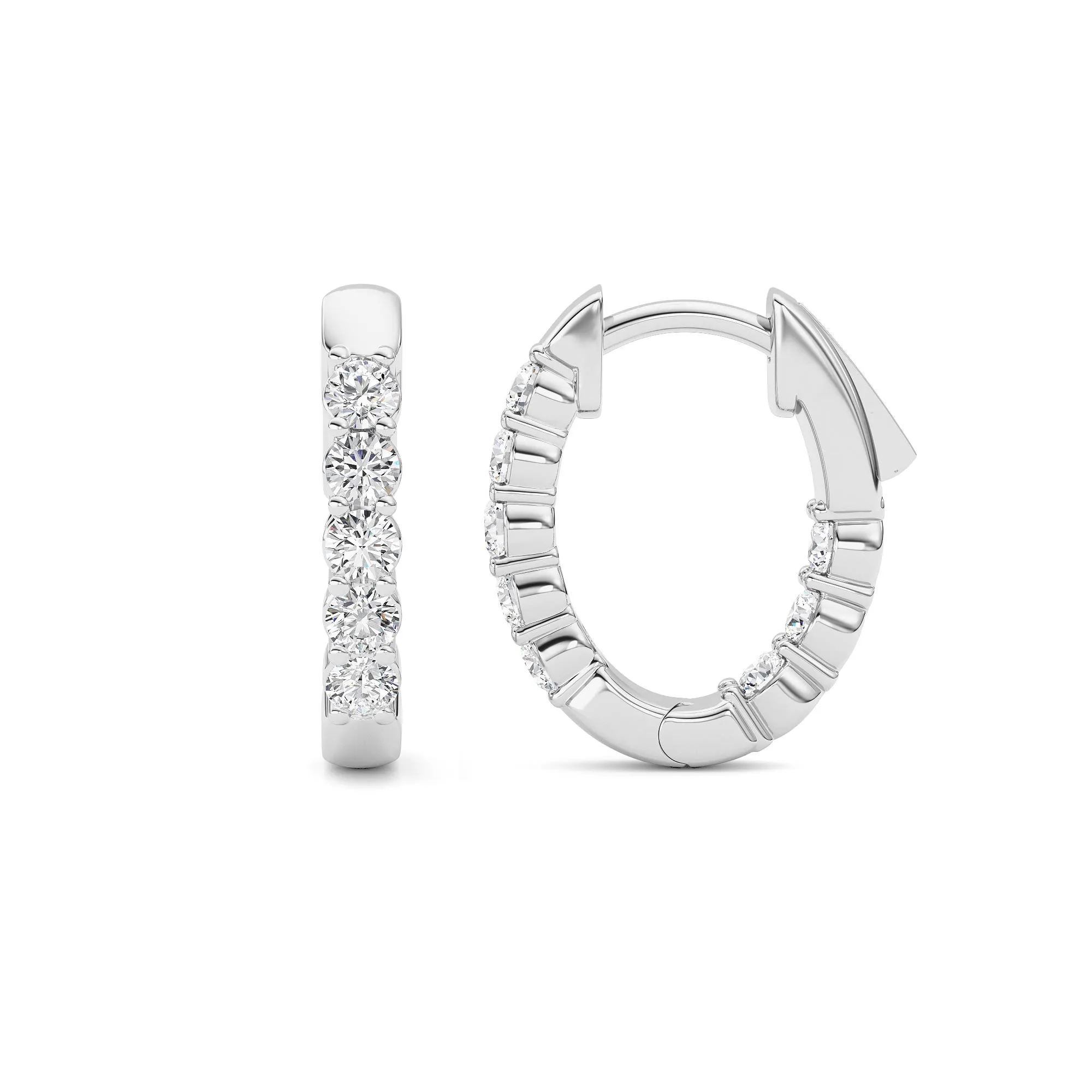 Ribera del Verano lab grown diamond earrings, side profile