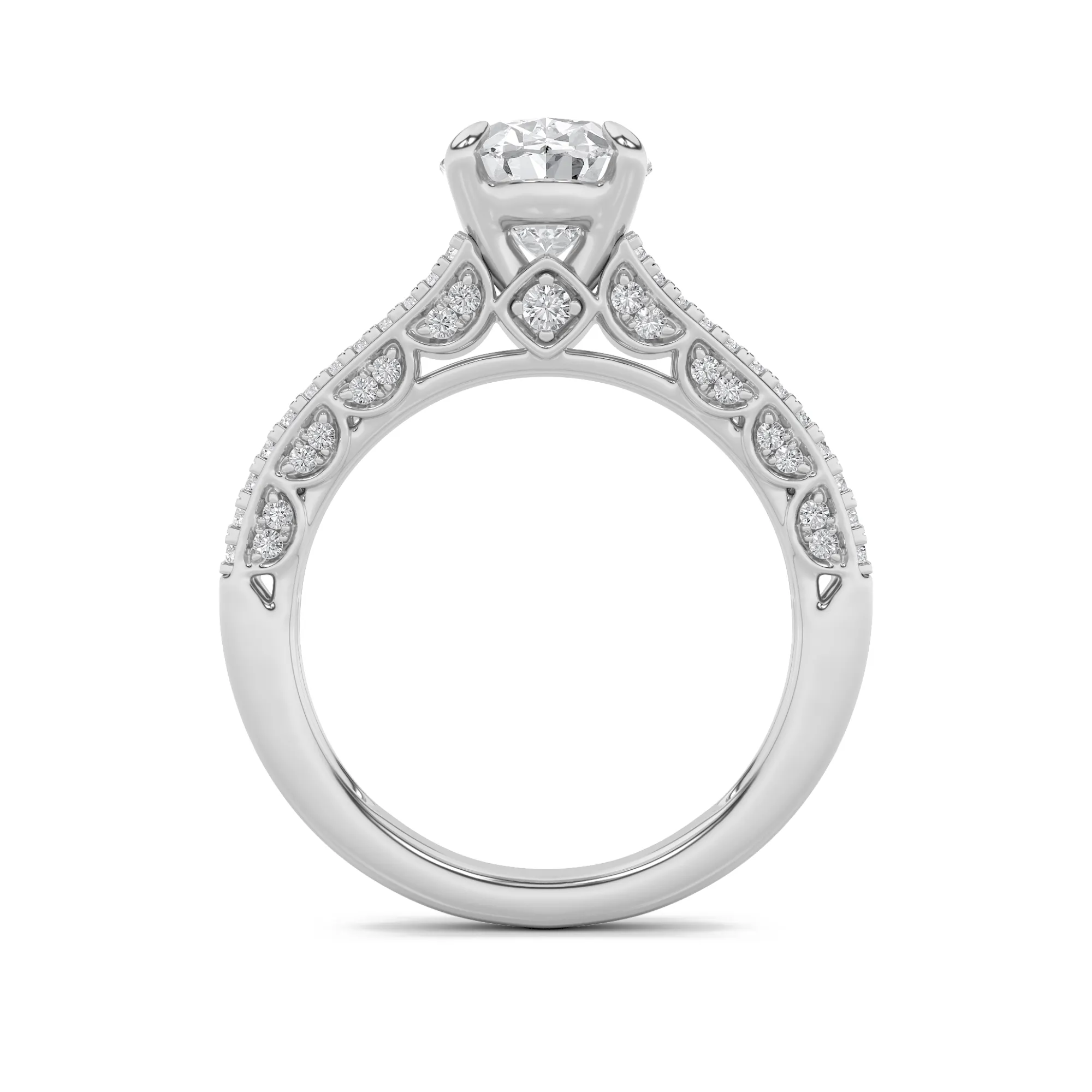 Vela de Estrella lab grown diamond ring, on-hand view