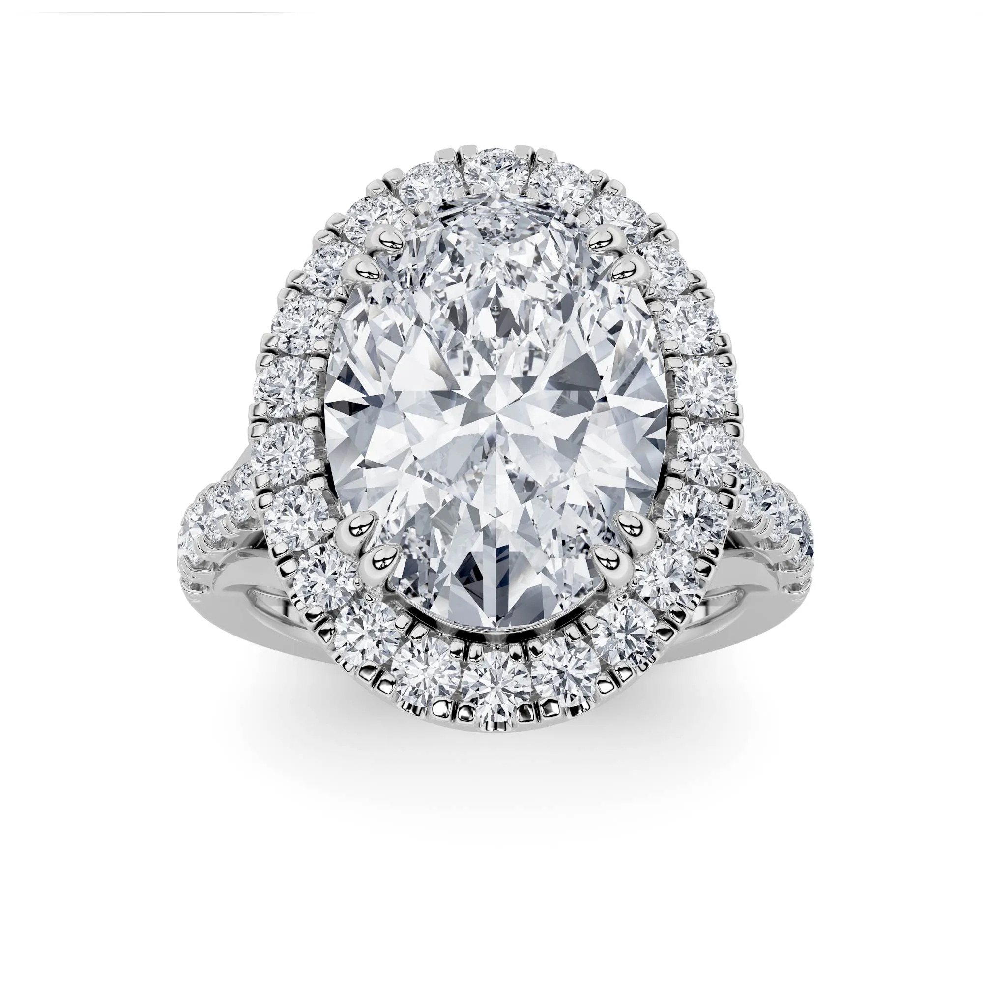 Ternura Eterna, 6 ct tw oval lab grown diamond ring in 14K gold (front view)