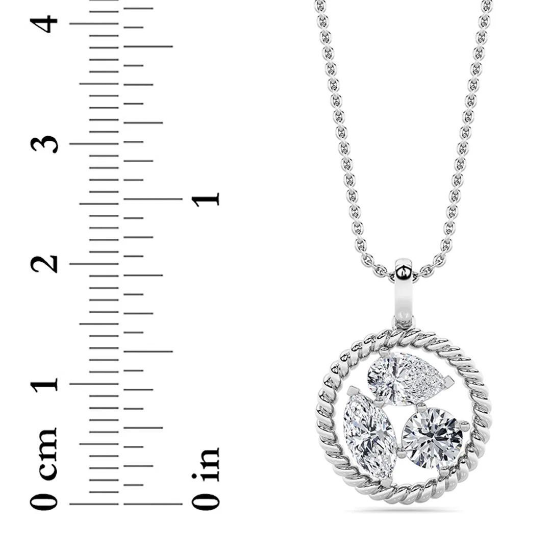 Sendero de Mar lab grown diamond necklace, detail of the diamonds