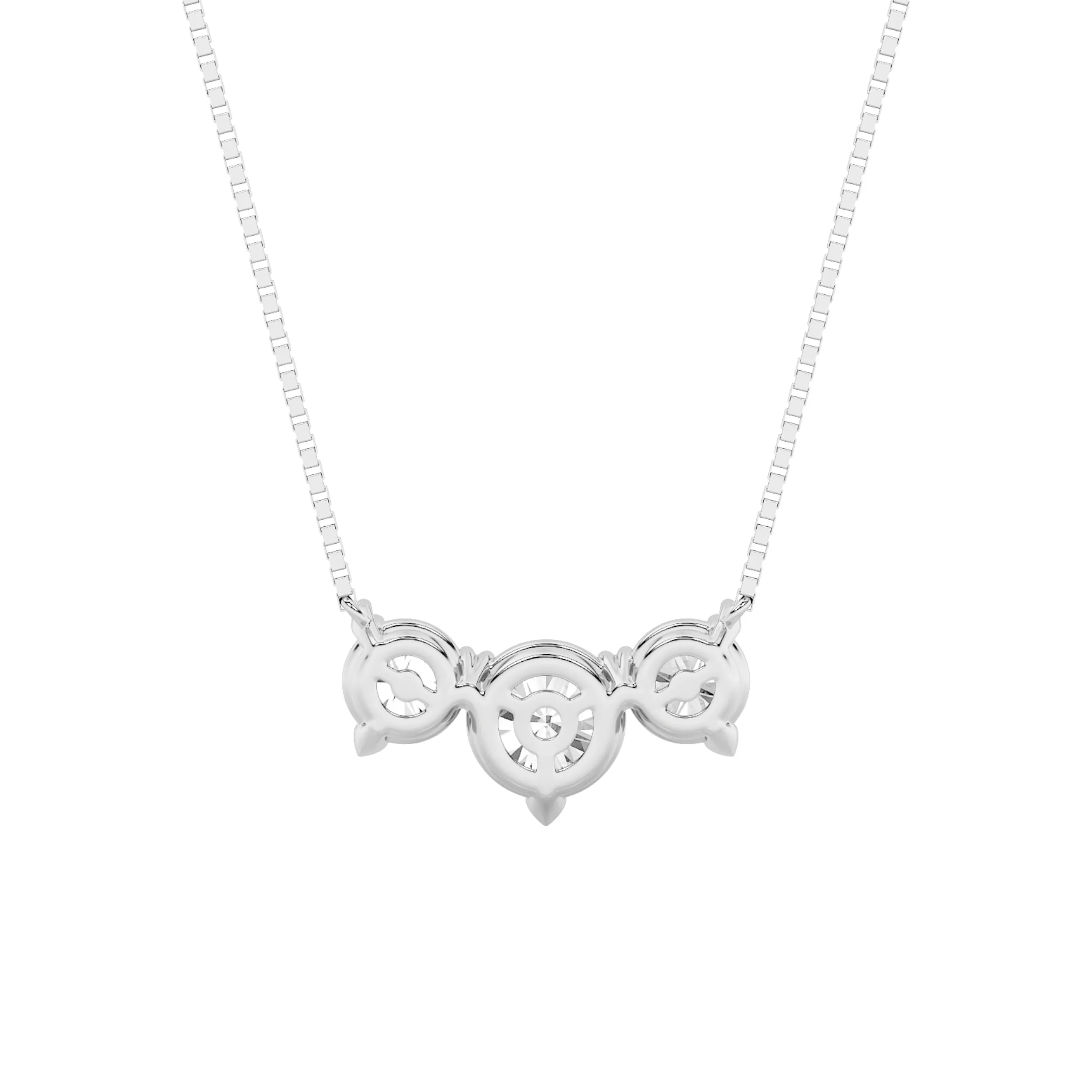 Mirada Luminosa lab grown diamond necklace, detail of the round diamond