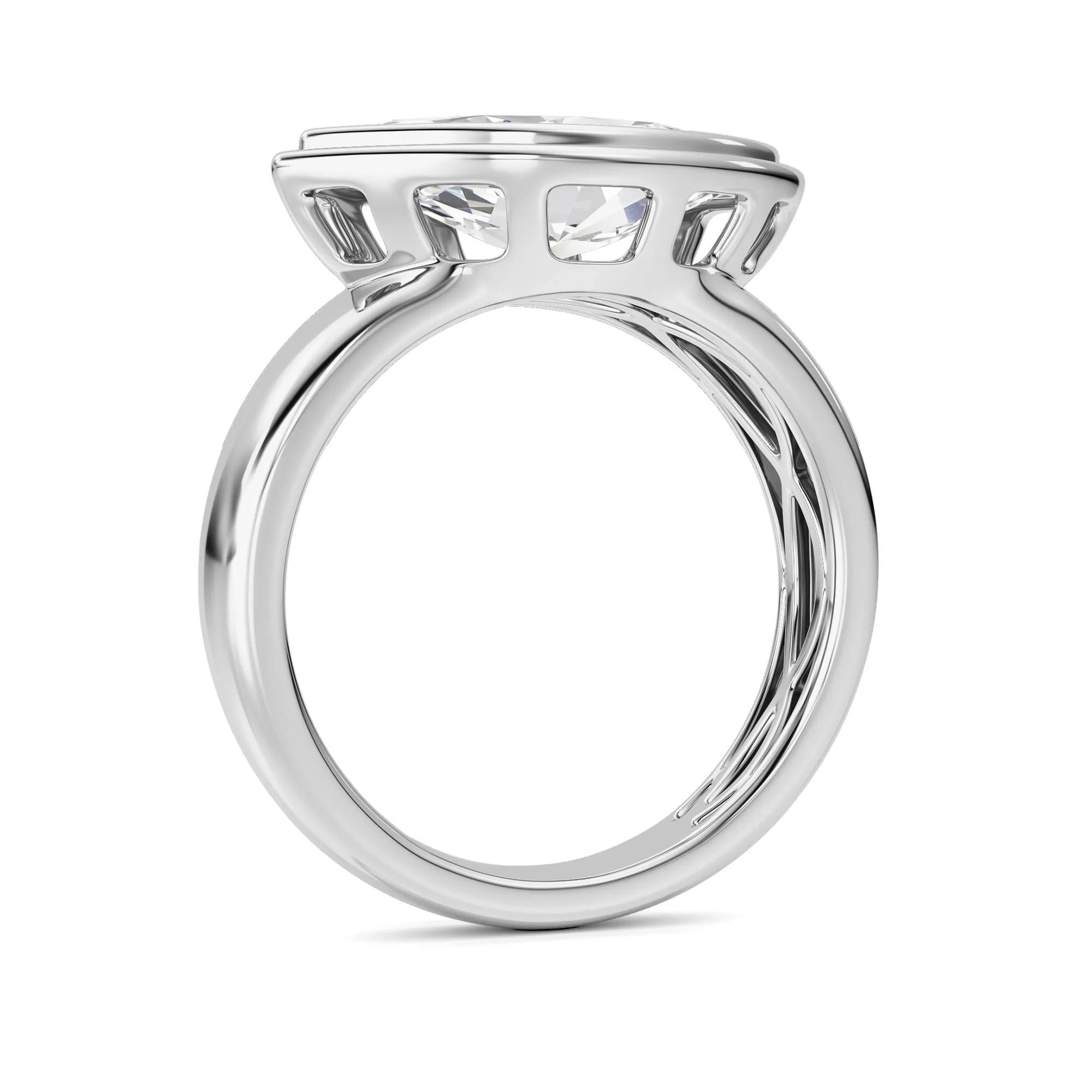 Sombra del Verano lab grown diamond ring, detail of the marquise diamond