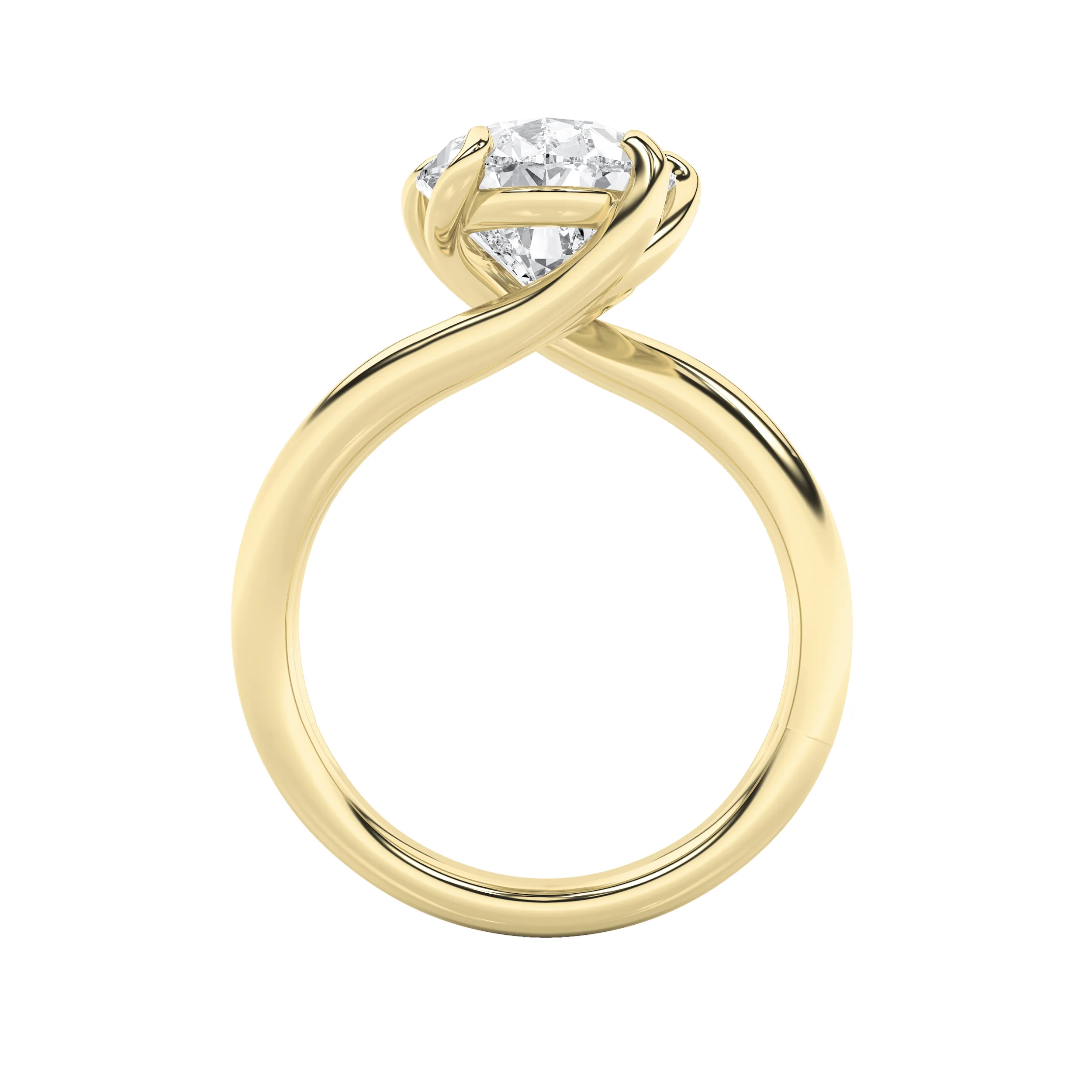 Sirena Rara lab grown diamond ring, detail of the pear diamond