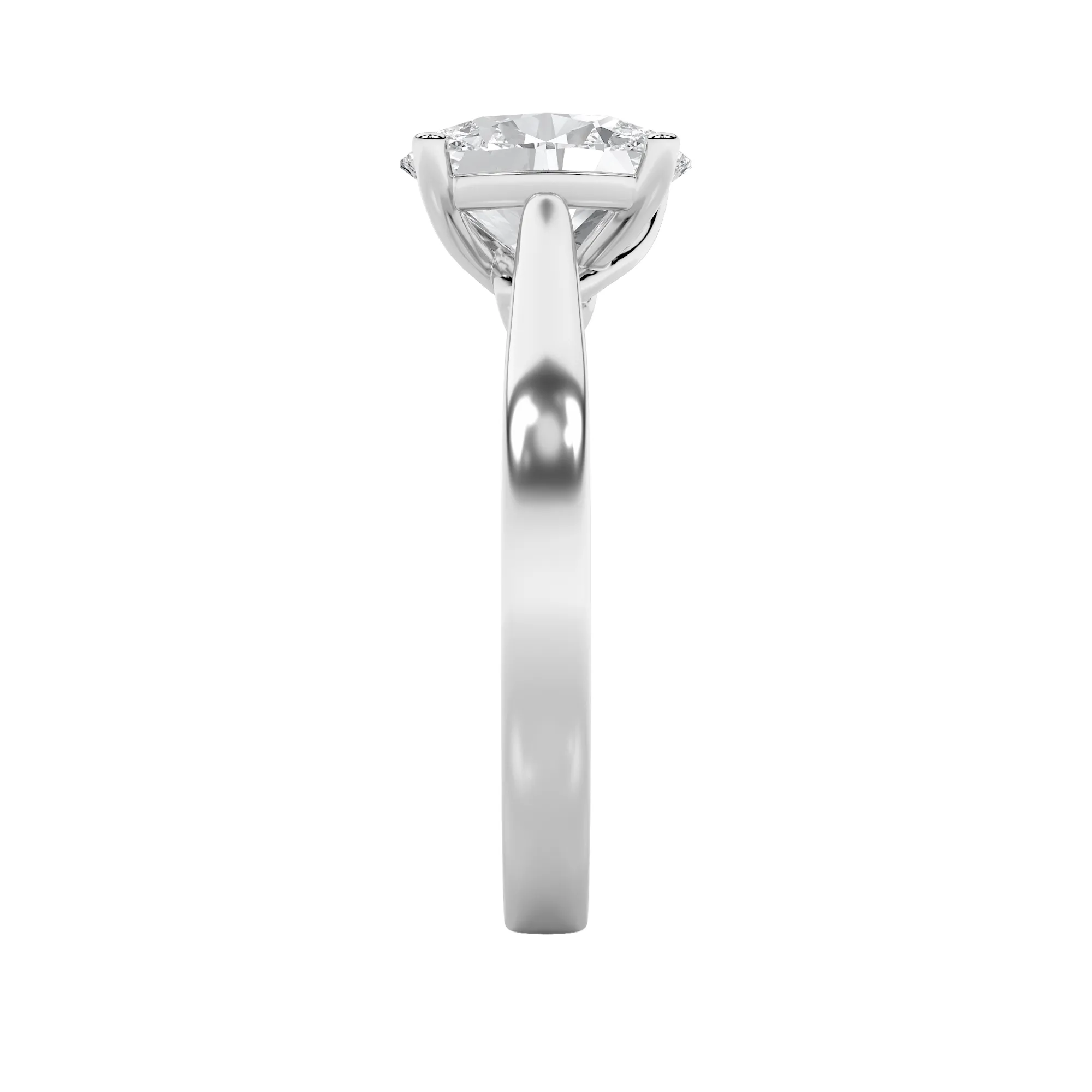 Promesa de Llama lab grown diamond ring, detail of the oval diamond
