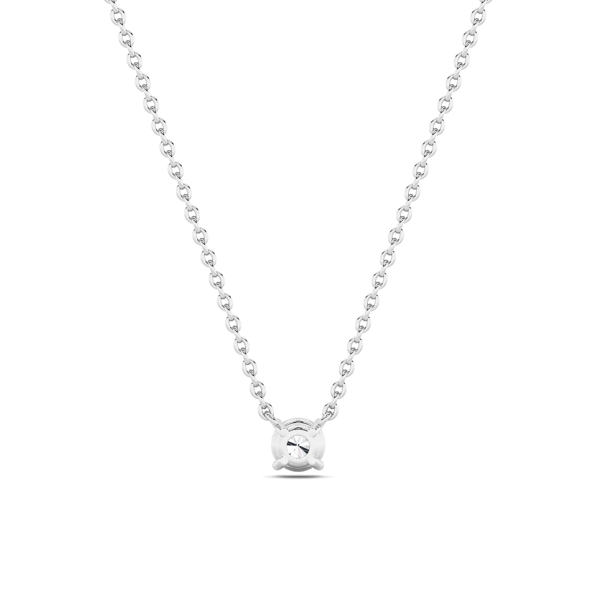 Serenata de Aurora lab grown diamond necklace, detail of the round diamond