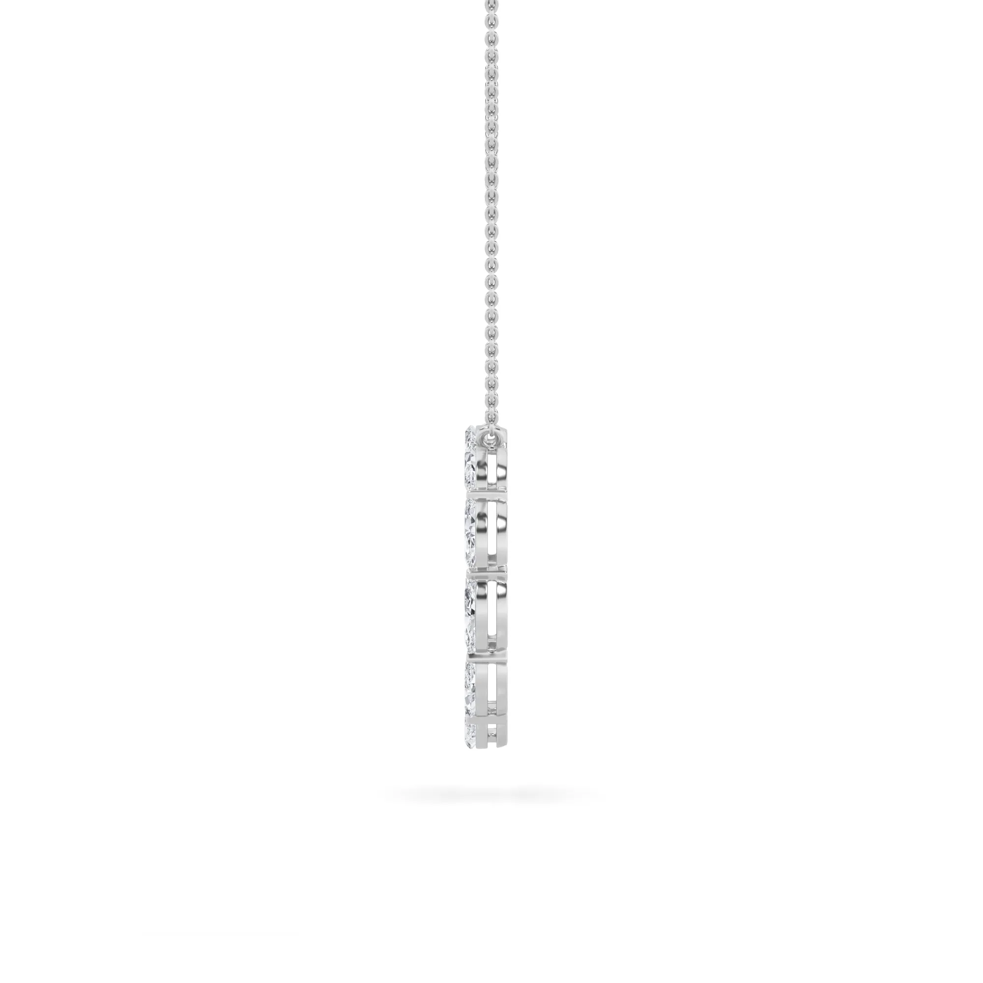 Caricia del Alba lab grown diamond necklace, on-hand view
