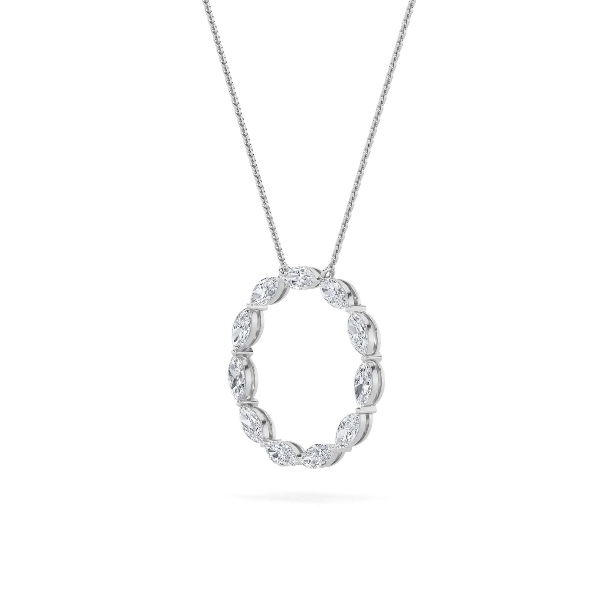 Caricia del Alba lab grown diamond necklace, side profile