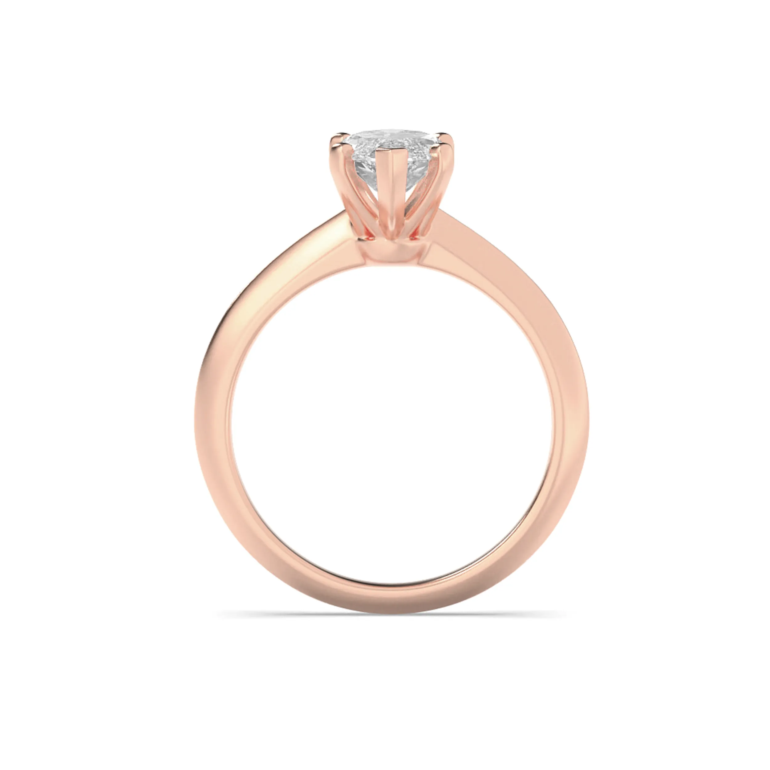 Miel de Llama lab grown diamond ring, detail of the marquise diamond