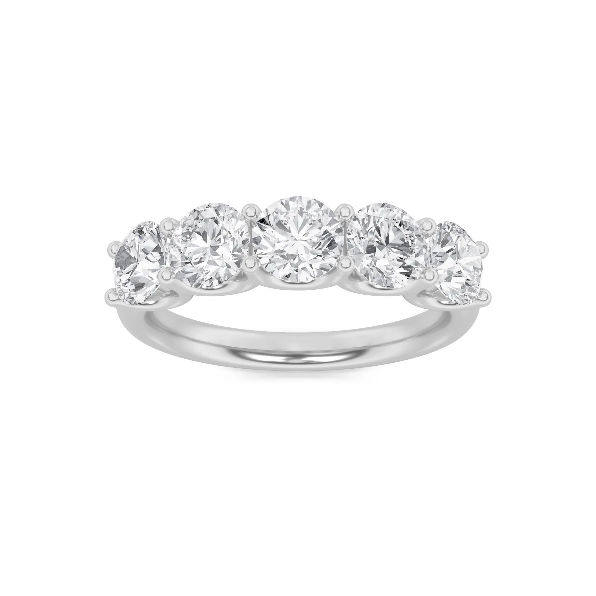 Gracia Sagrada, 2 ct round lab grown diamond ring in 14K gold (front view)
