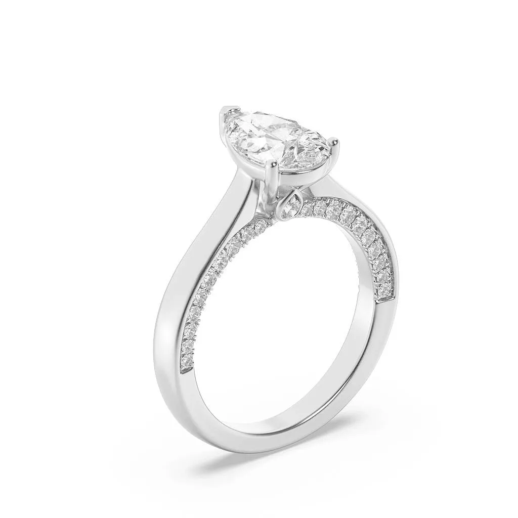 Estrella de Arena lab grown diamond ring, on-hand view