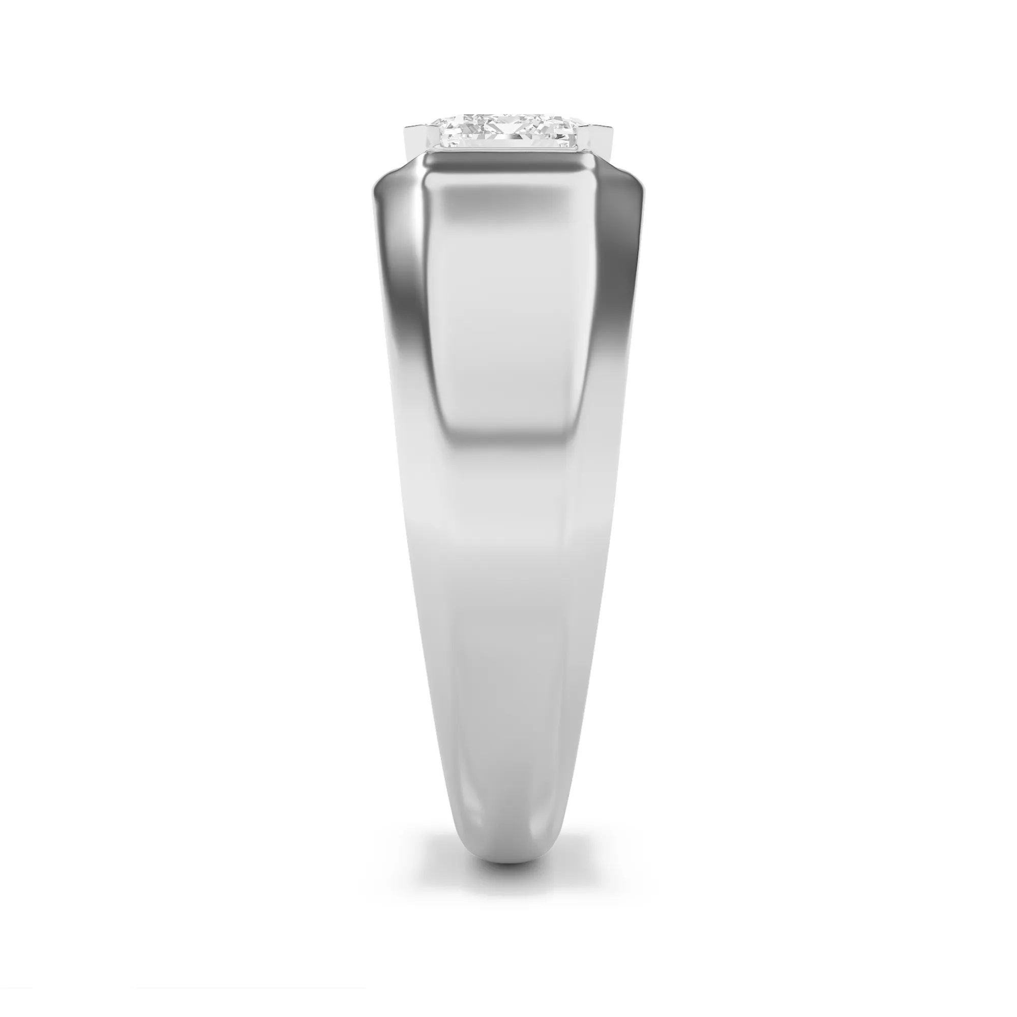 Anhelo Nocturno lab grown diamond men’s ring, detail of the emerald diamond