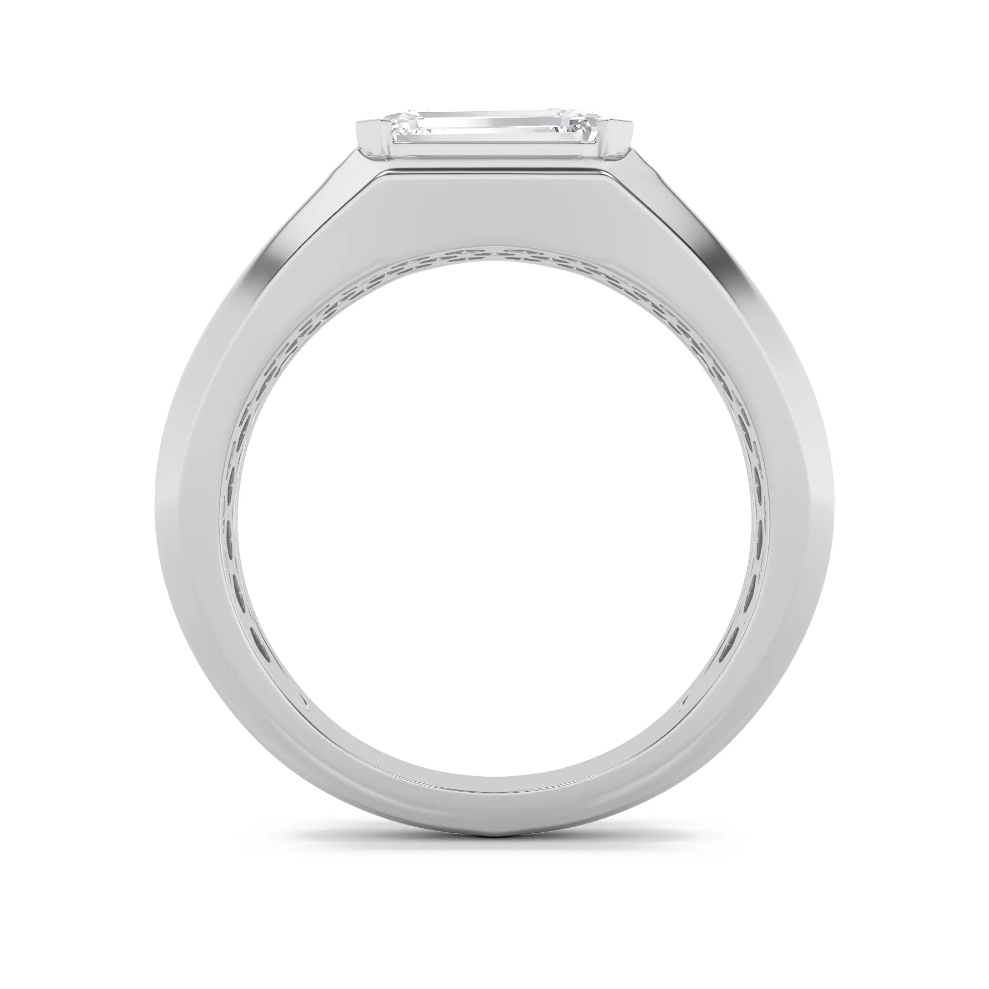 Anhelo Nocturno lab grown diamond men’s ring, on-hand view