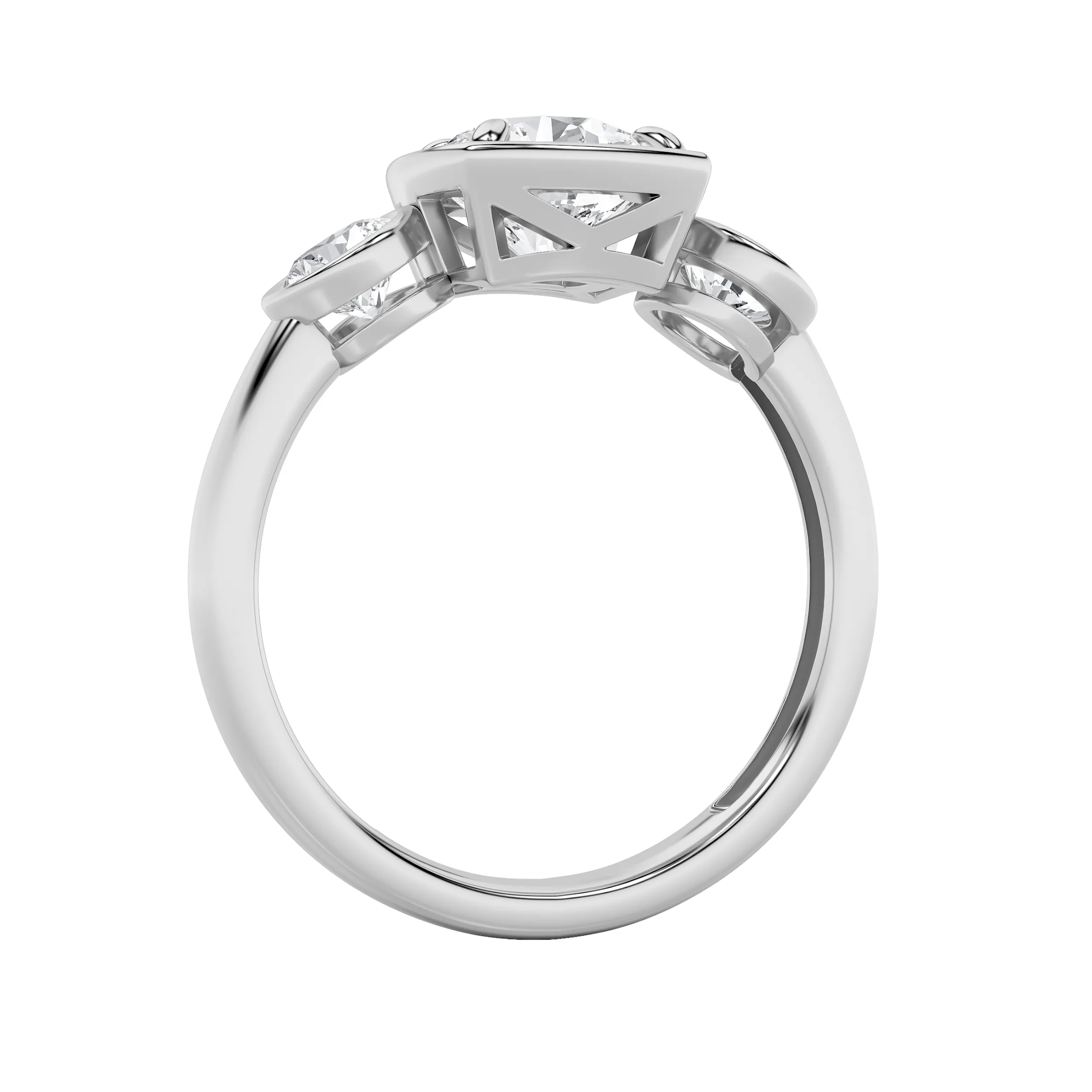 Esencia de Ceniza lab grown diamond ring, detail of the round diamond