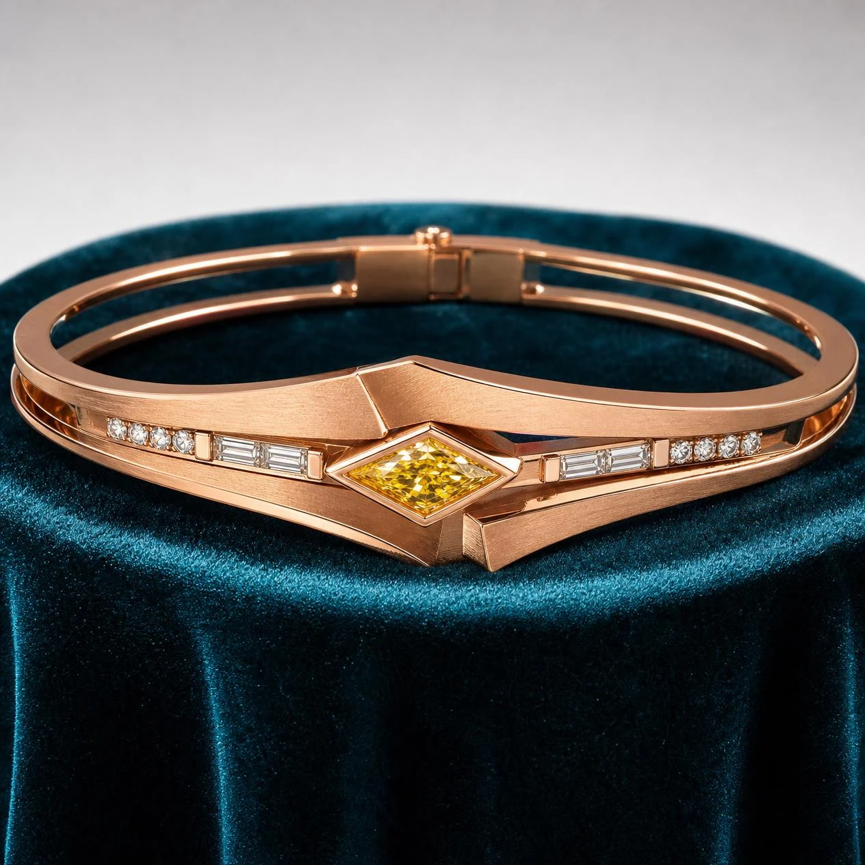 Fiore de Minuit, 1.68 ct tw kite lab grown diamond bracelet in rose gold (front view)