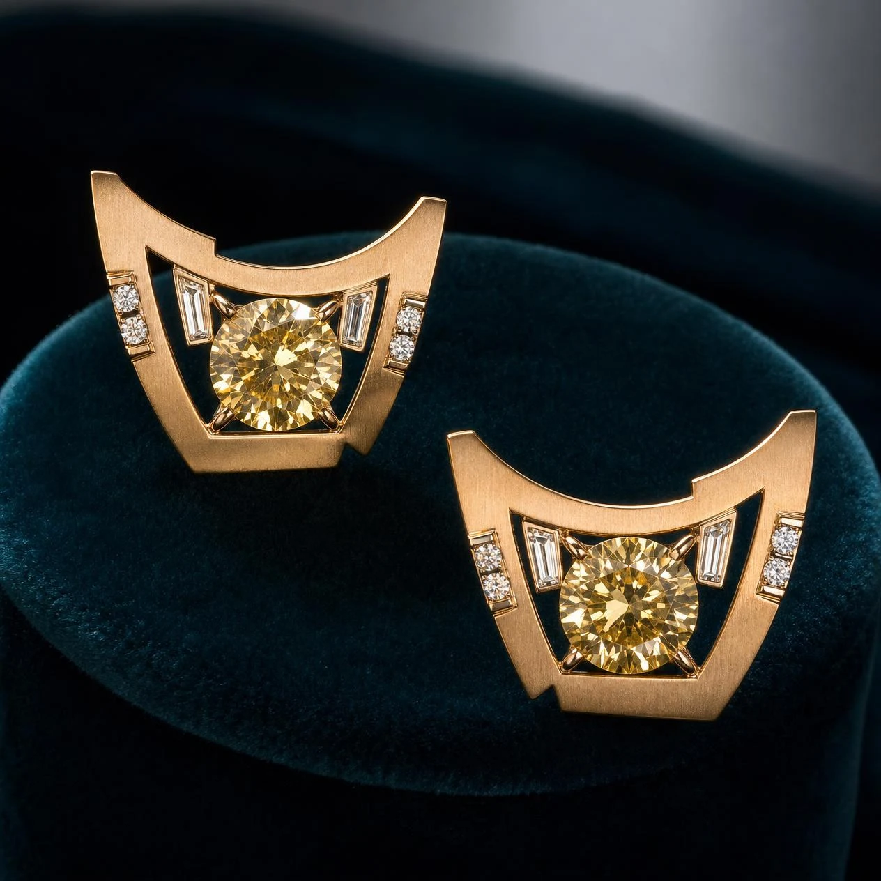 Nuit d'Autunno, 2.86 ct tw round lab grown diamond earrings in rose gold (front view)