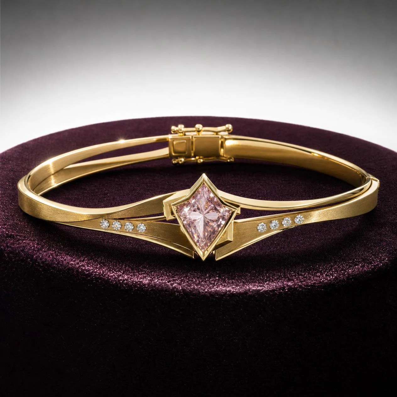 Giada Éternelle, 1.78 ct tw kite lab grown diamond bracelet in 18K yellow gold (front view)