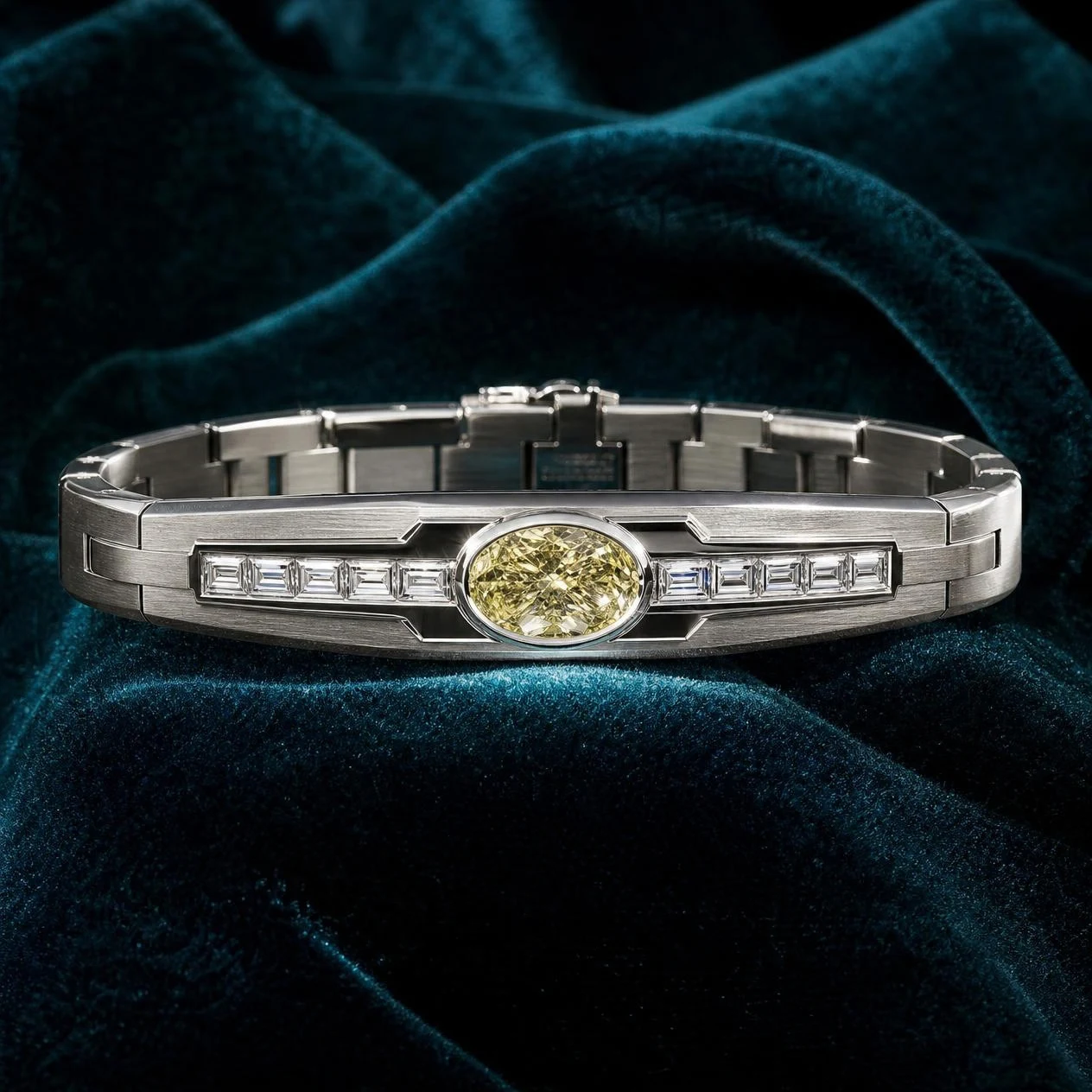 Vessillo Oscuro, 18K white gold lab-grown diamond bracelet