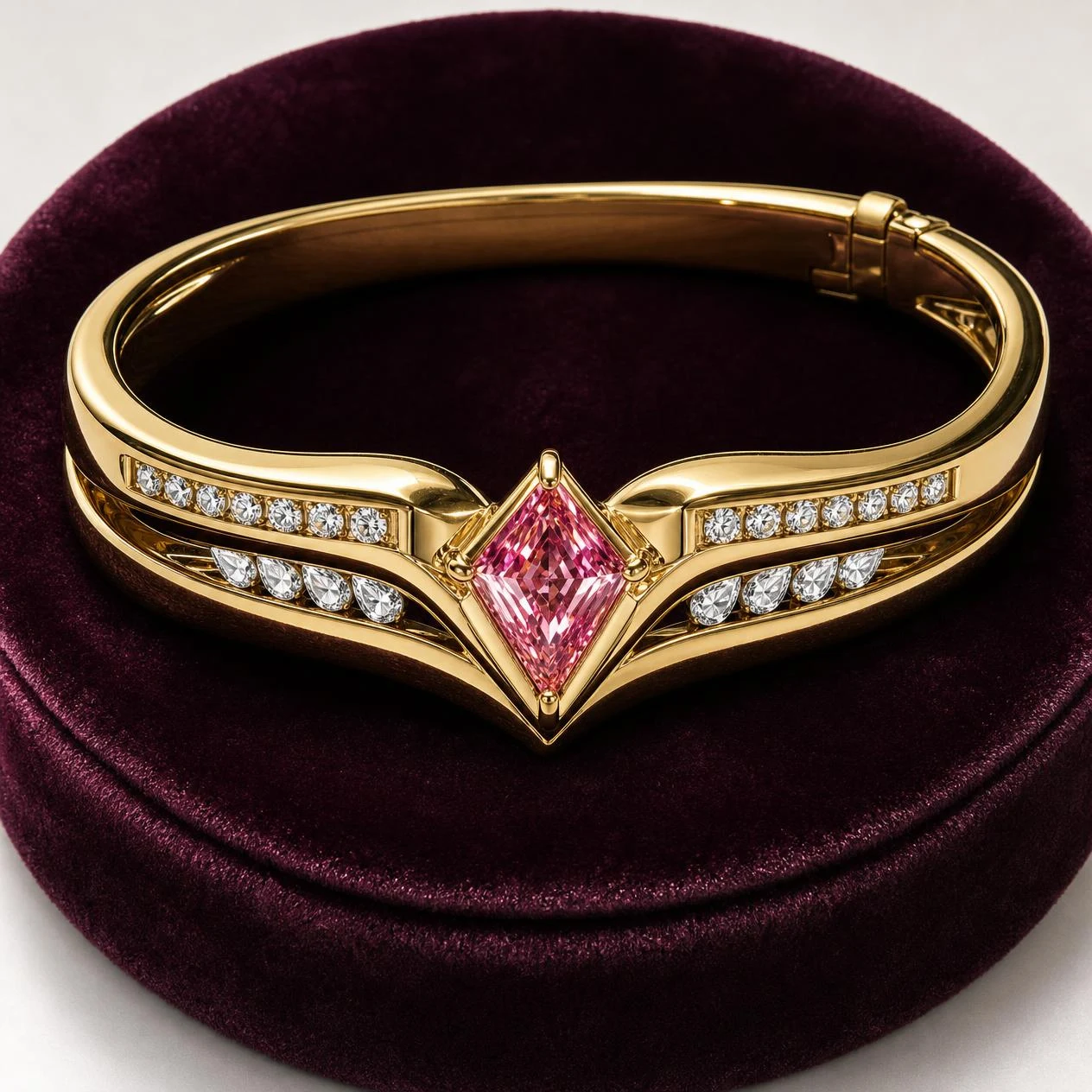 Melodia Vivace, 2.68 ct tw kite lab grown diamond bracelet in 18K yellow gold (front view)