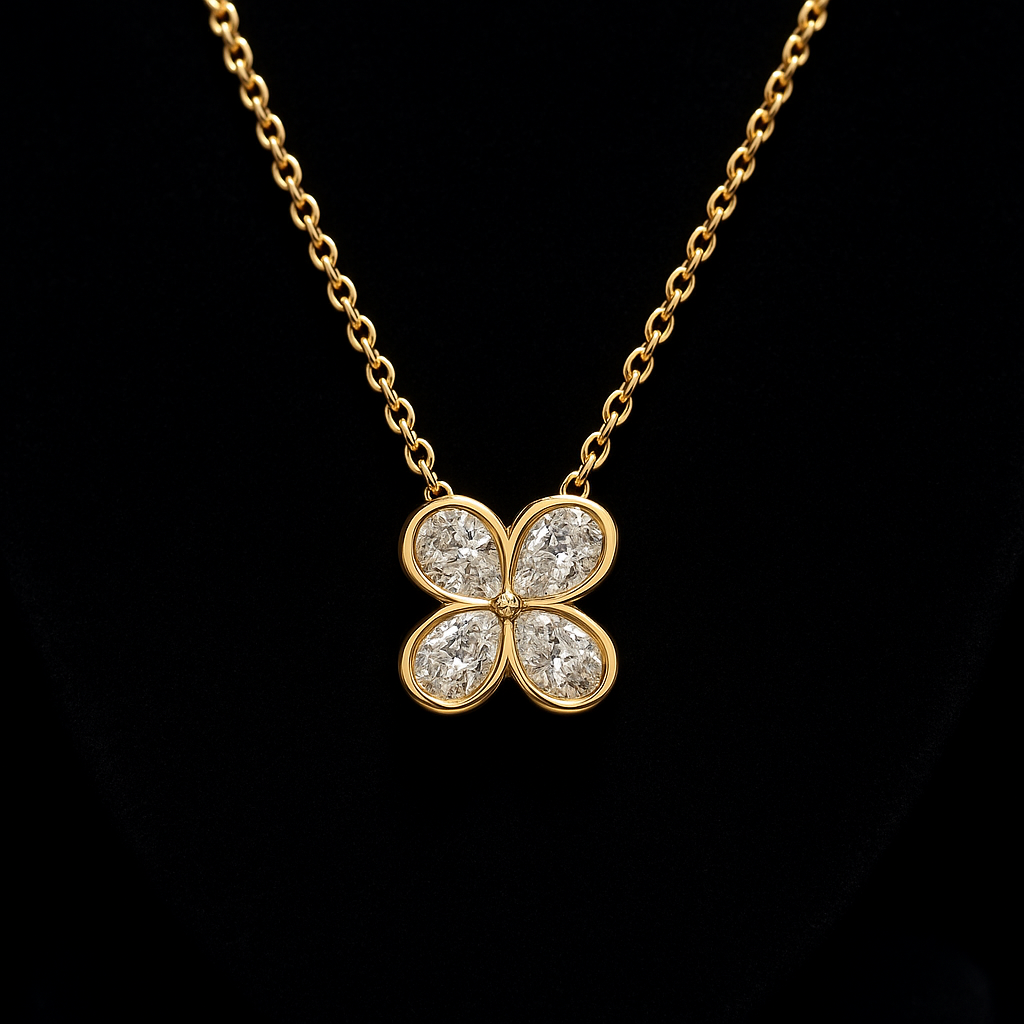 Perla Pendente — 2N Master-Artisan recreation, shown in clear diamond and fancy colour