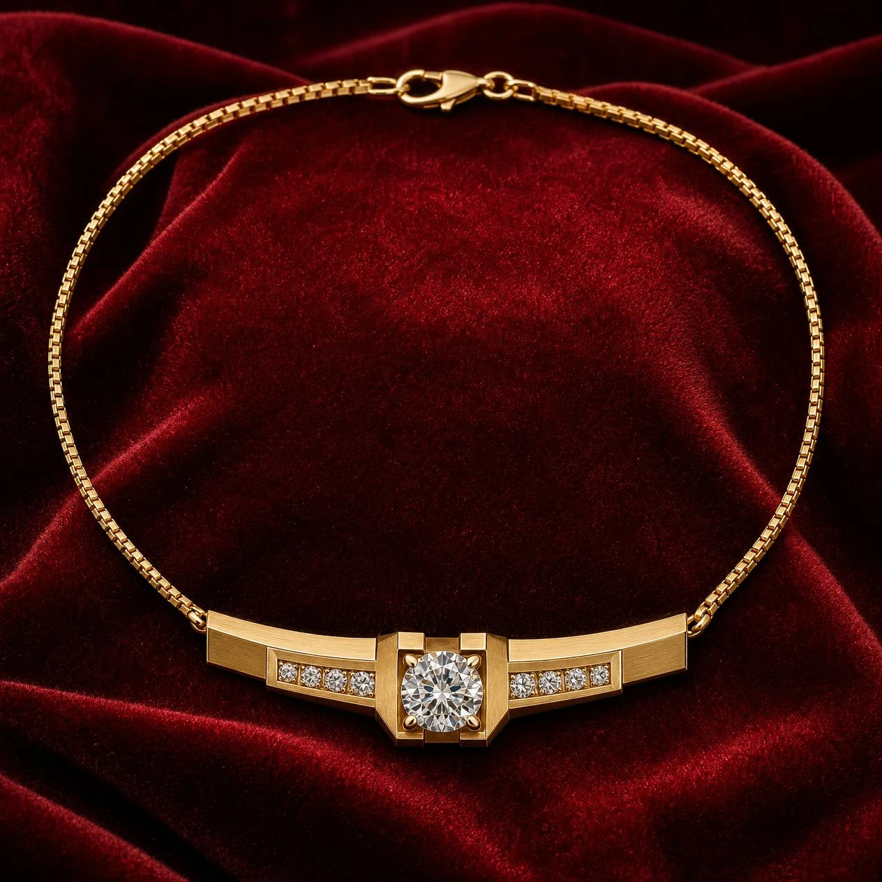 Leone Oscuro, 1.39 ct tw round lab grown diamond men’s necklace in 14K yellow gold (front view)