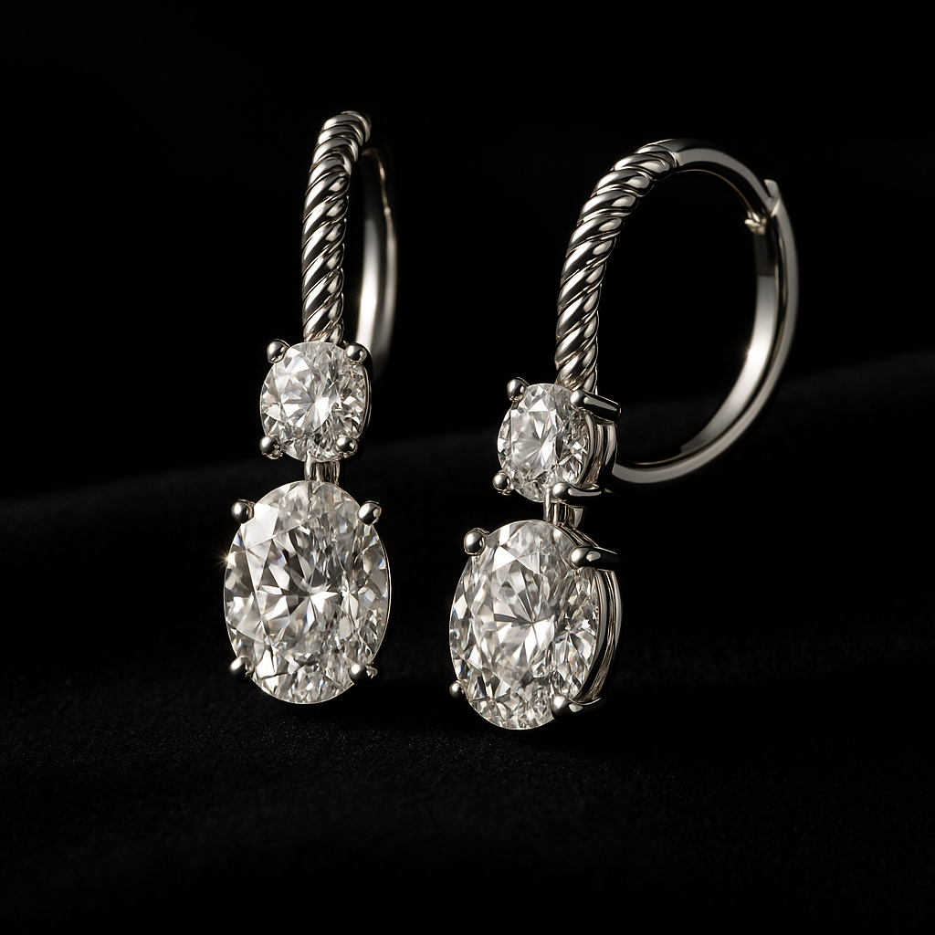Serenata Ovale — 2N Master-Artisan recreation, shown in clear diamond and fancy colour