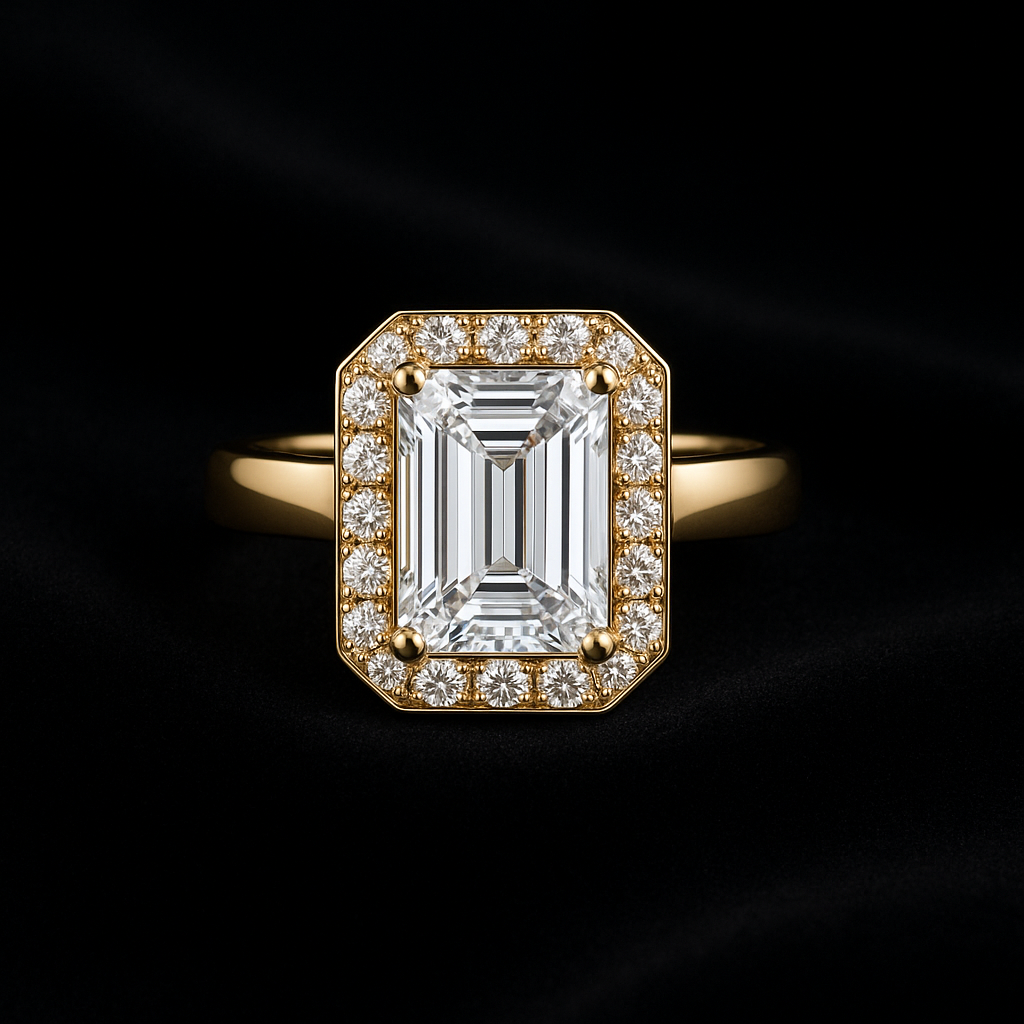 Luce di Smeraldo — 2N look-alike recreation, shown in clear diamond and fancy colour