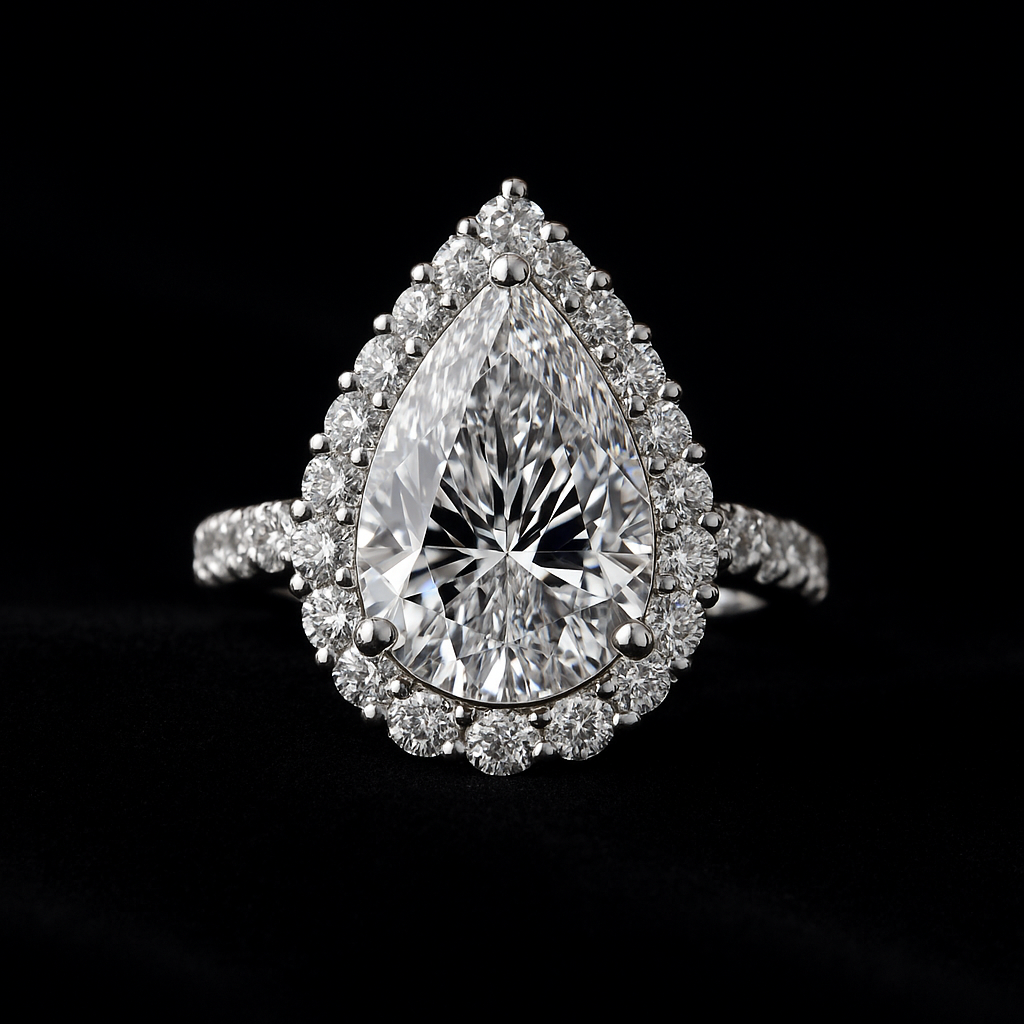 Lacrima d'Amore — 2N Master-Artisan recreation, shown in clear diamond and fancy colour