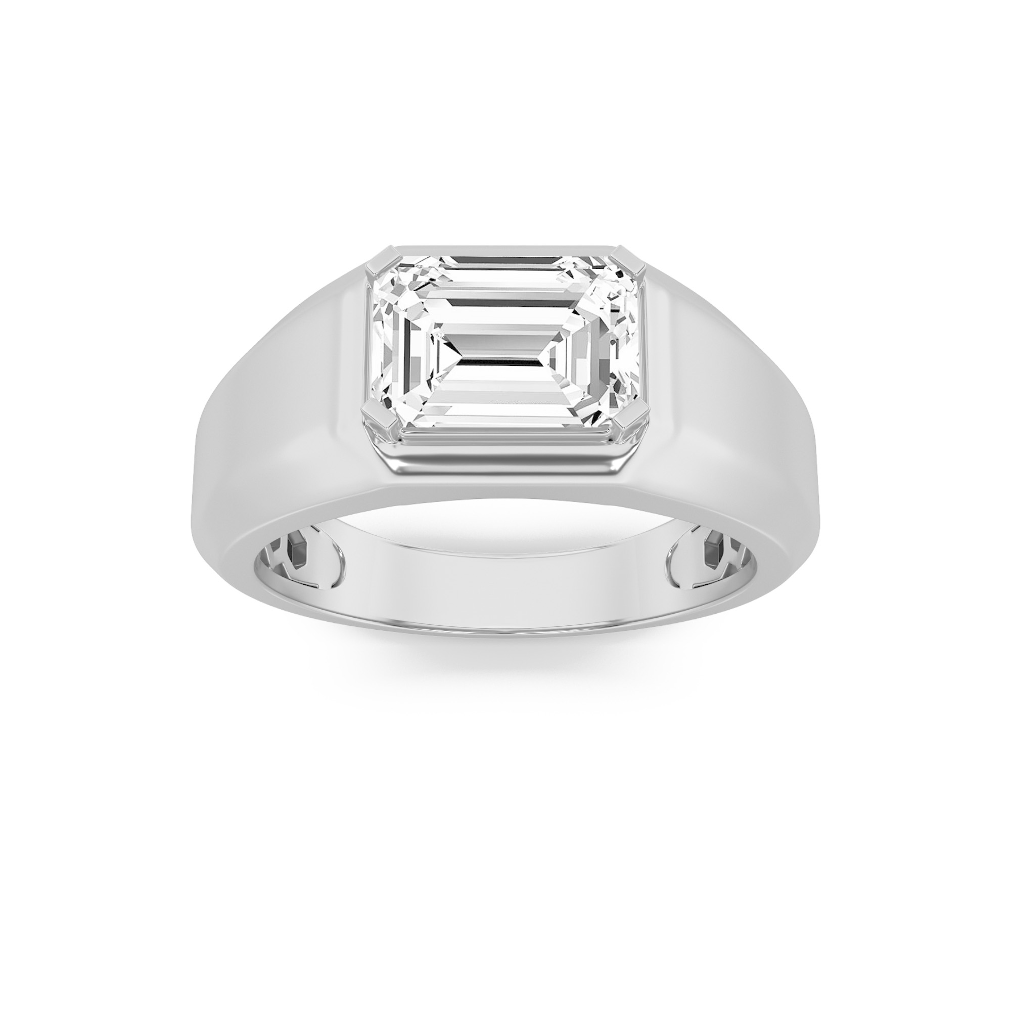 3.00 CT Emerald Diamond Ring in 14K White Gold