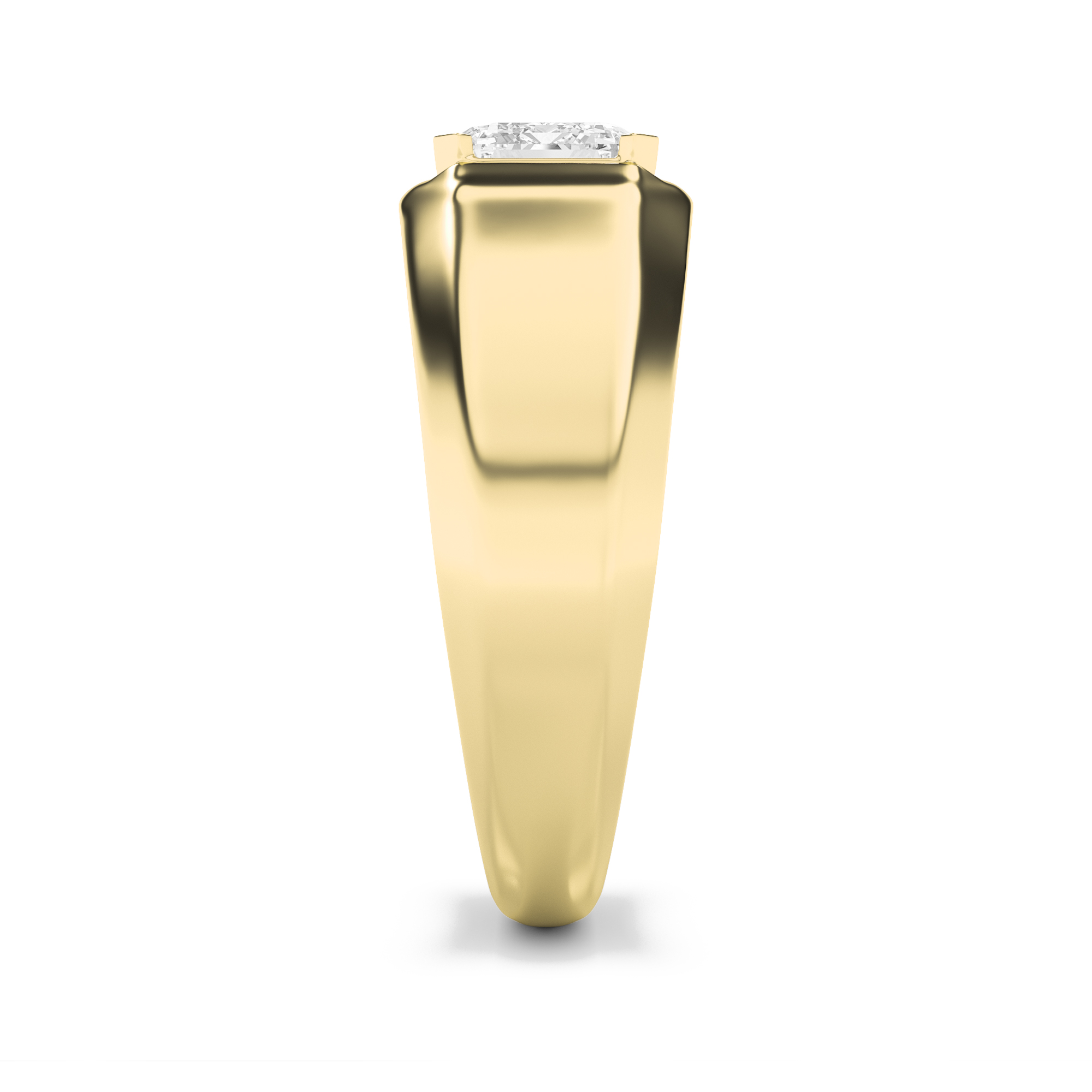 3Cttw Emerald Shaped Lab Grown Diamond (F/VS) Mens Ring in 14K  Yellow Gold view 5