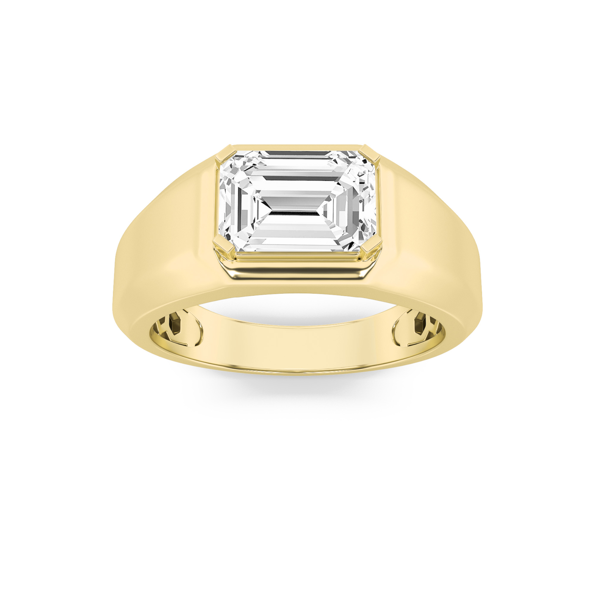 3.00 CT Emerald Diamond Ring in 14K Yellow Gold