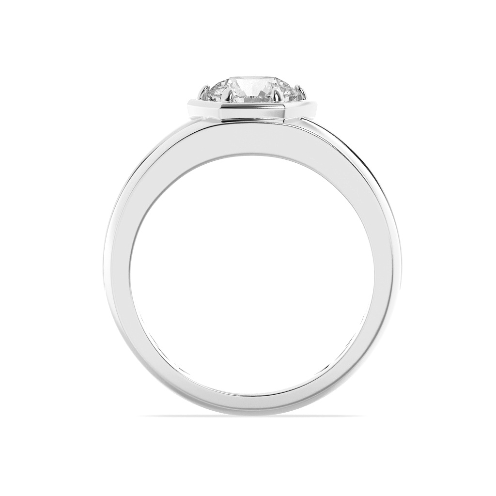 2Cttw Round Shaped Lab Grown Diamond (F/VS) Mens Ring in 14K Gold view 4