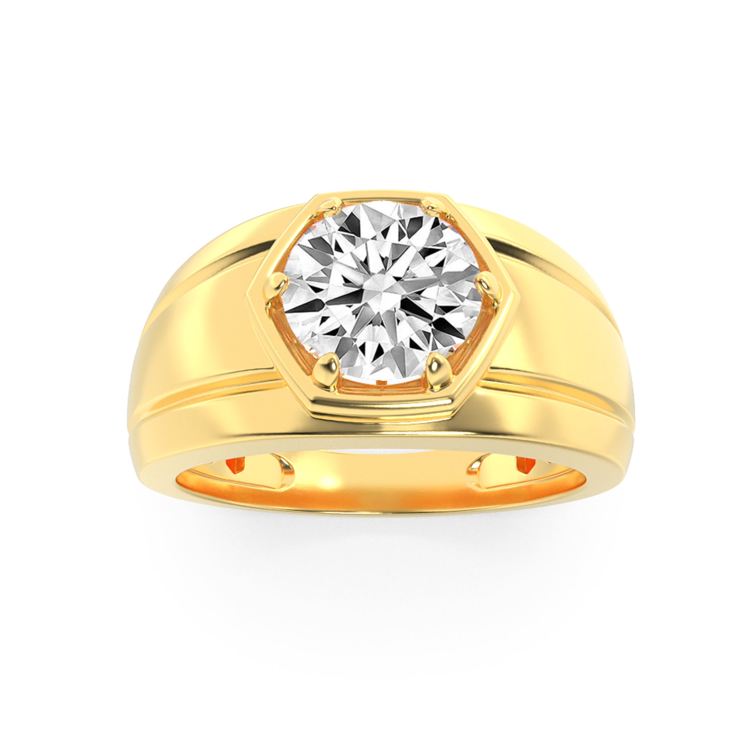 2.00 CT Round Diamond Ring in 14K Yellow Gold