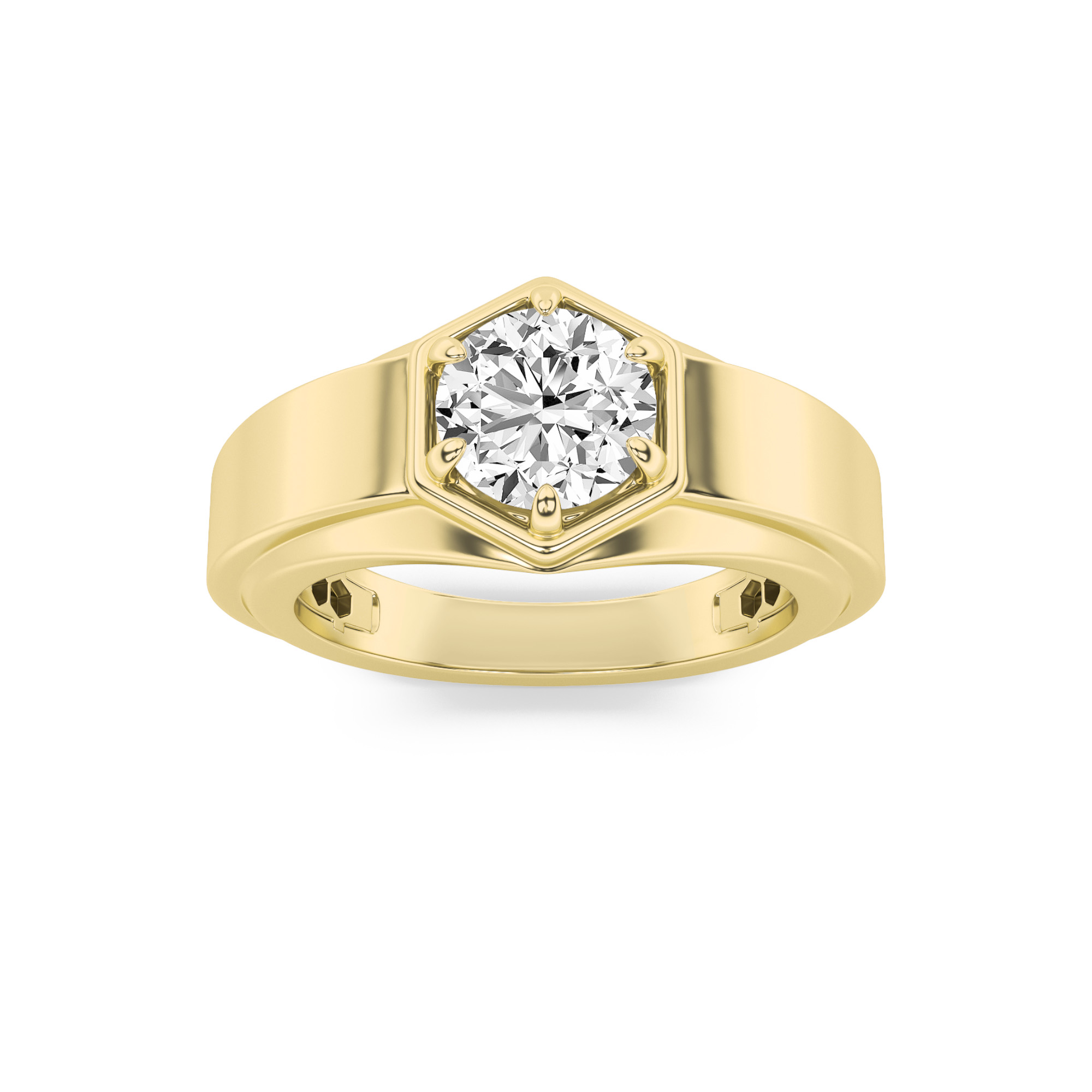 2.00 CT Round Diamond Ring in 14K Yellow Gold