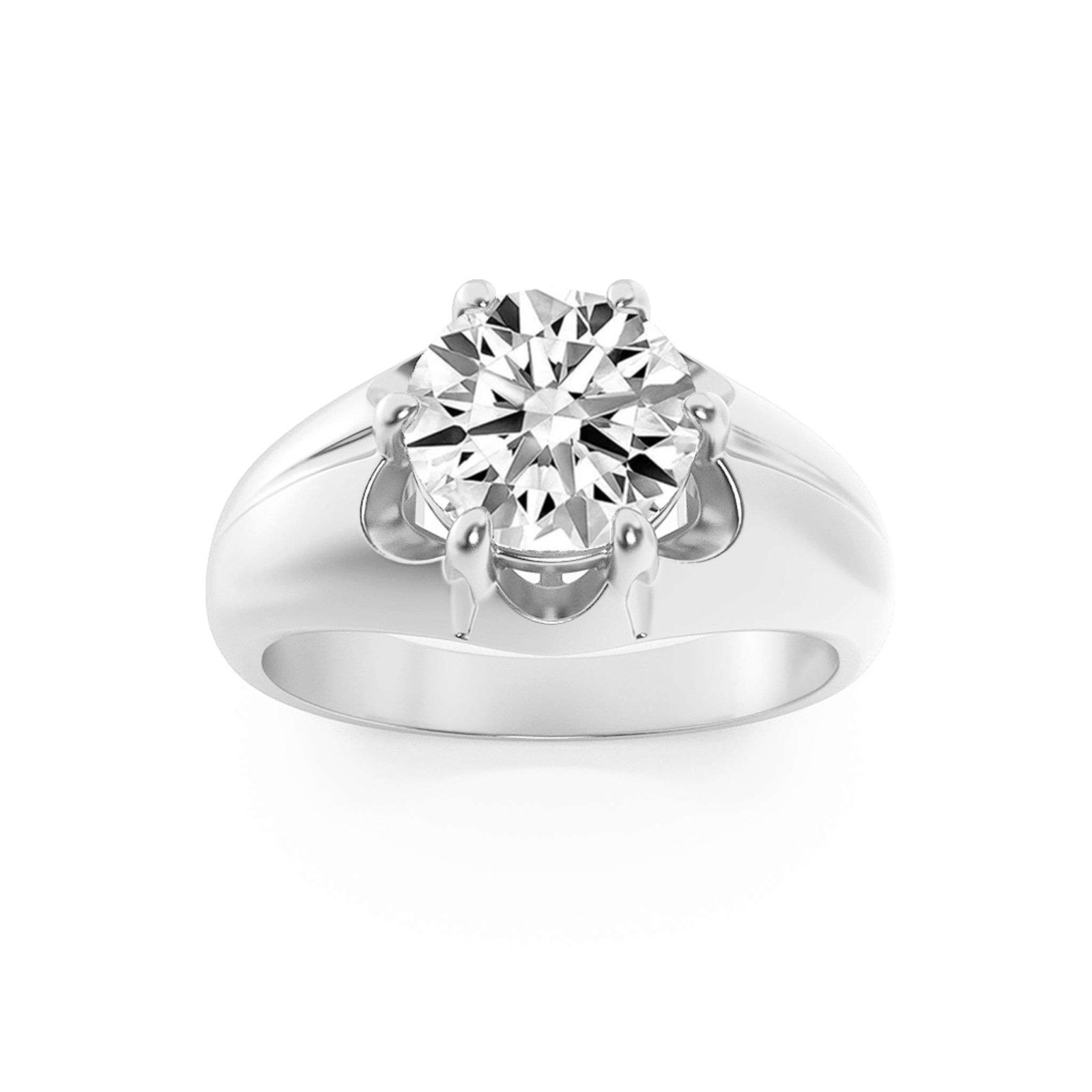 0.00 CT Round Diamond Ring in 14K White Gold / 14K Yellow Gold