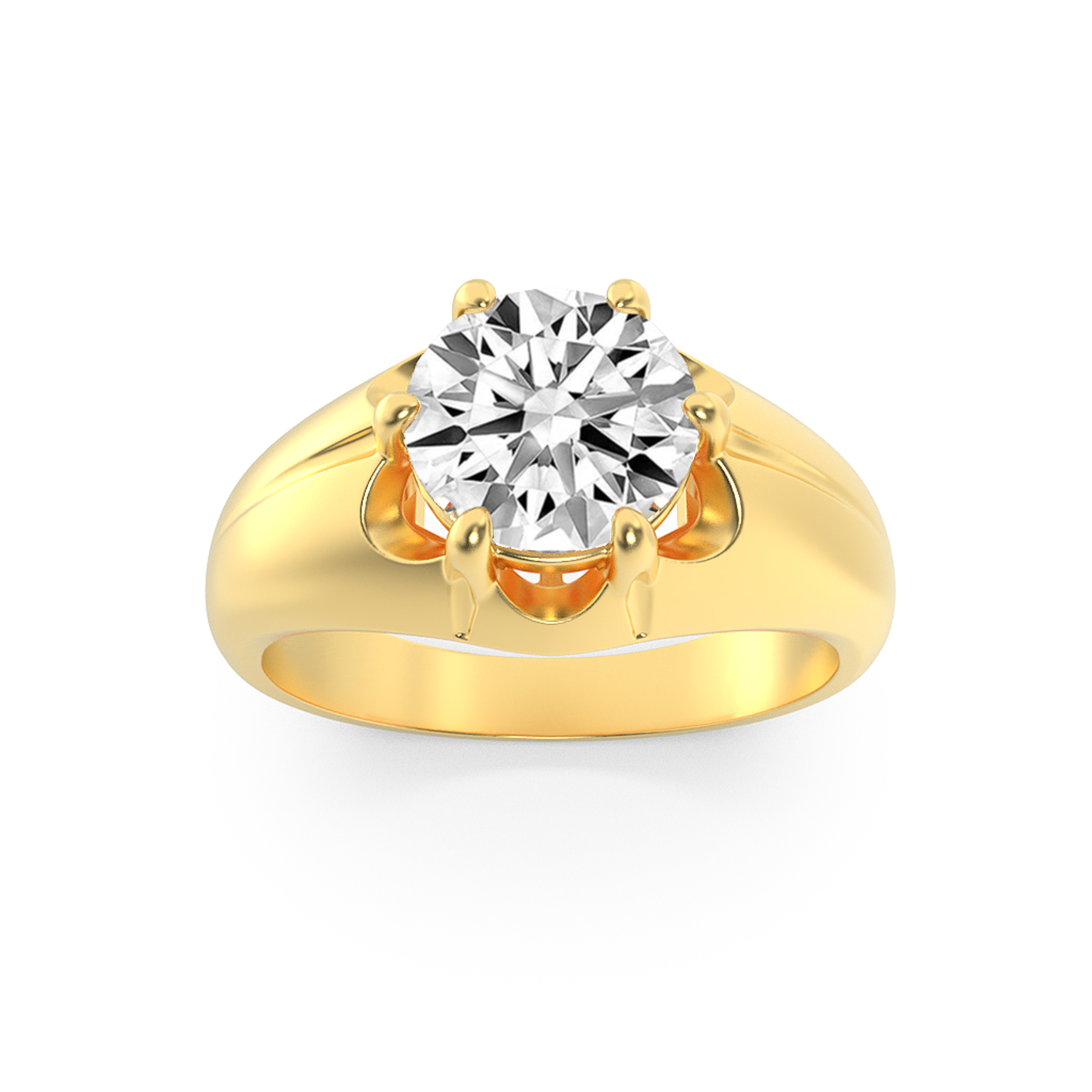 2.00 CT Round Diamond Ring in 14K Yellow Gold