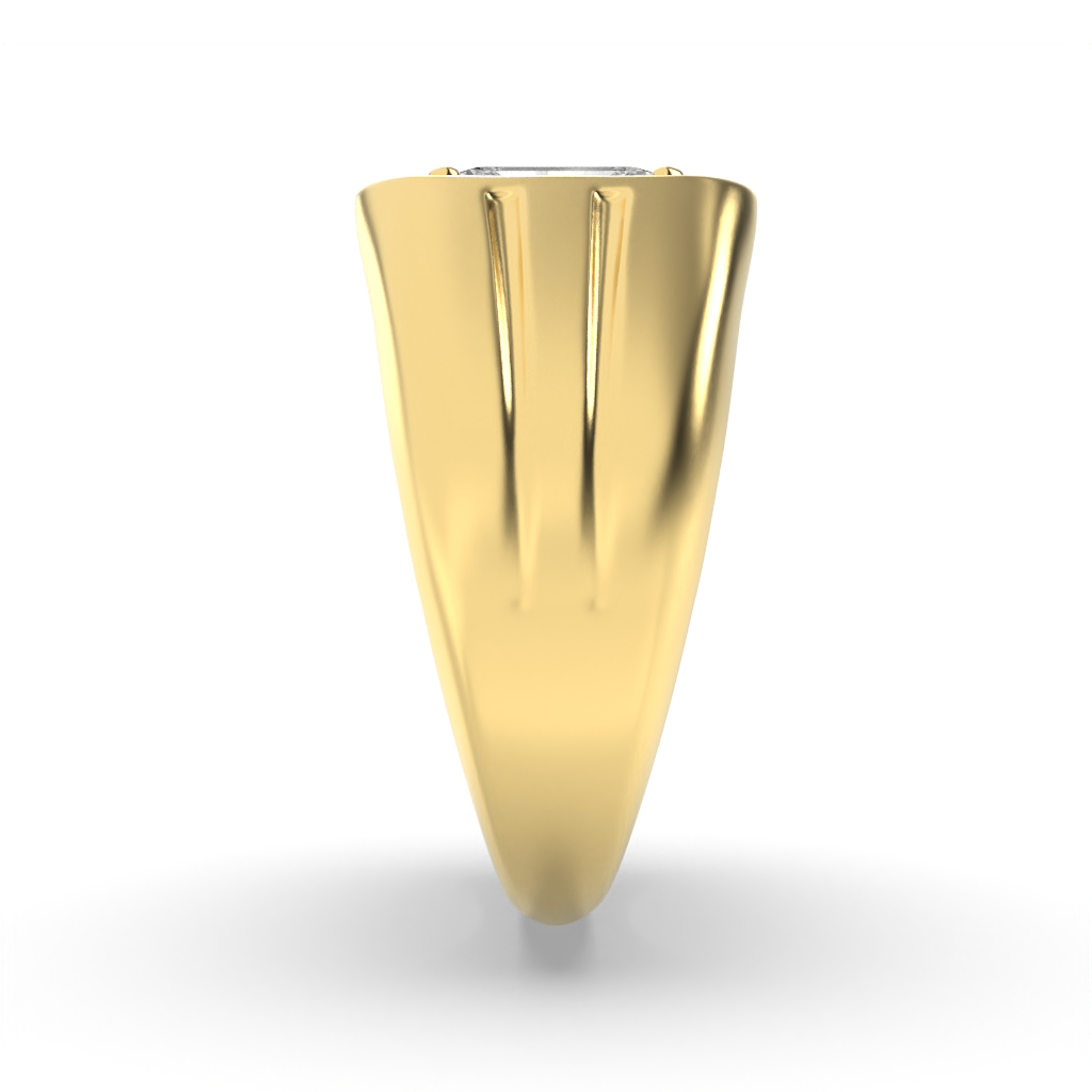 Mens Ring  with Emerald Shaped Lab Grown Diamond (G/VS) in 14K Gold view 5