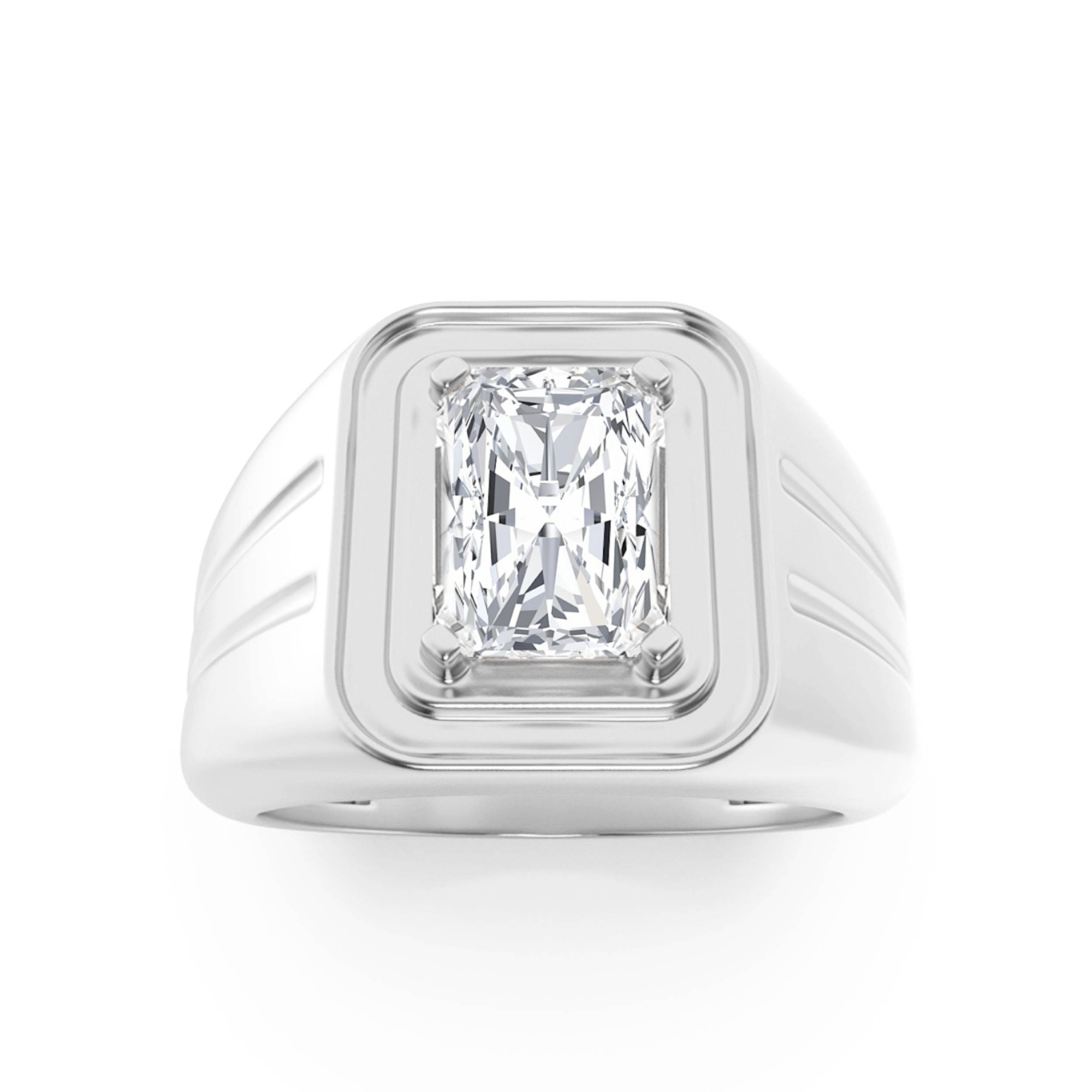 2.00 CT Radiant Diamond Ring in 14K White Gold