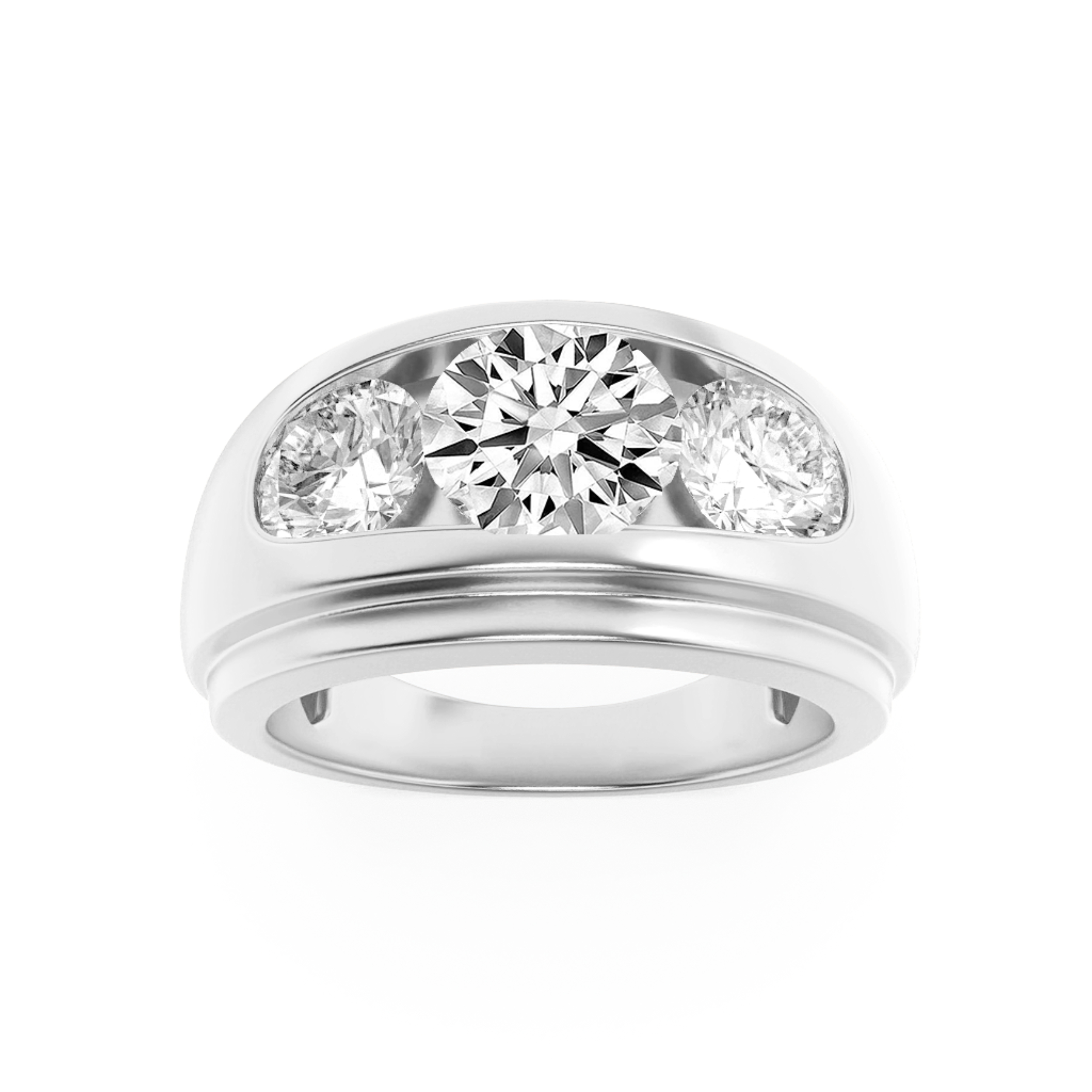 3.00 CT Round Diamond Ring in 14K White Gold