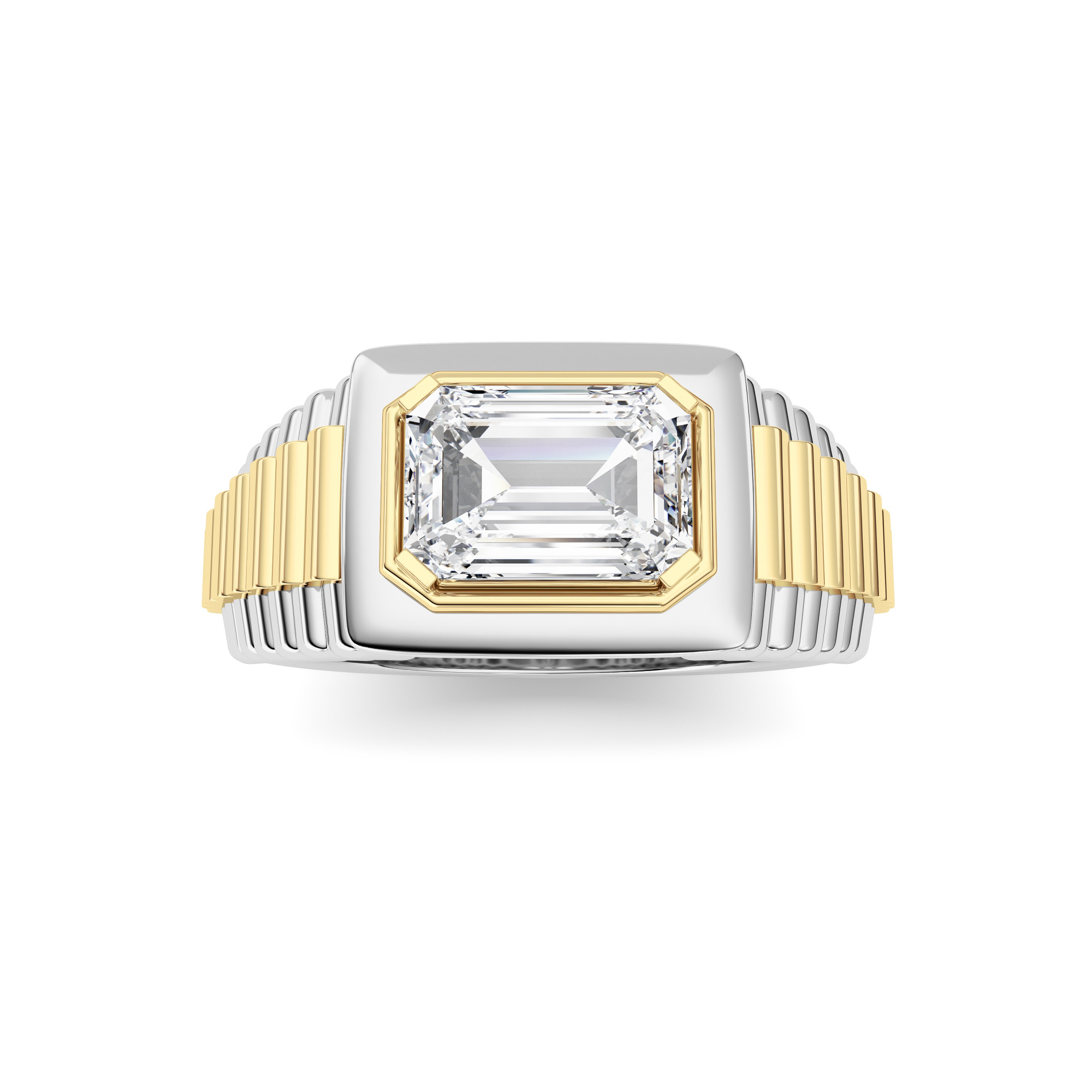 2.50 CT Emerald Diamond Ring in 14K White Gold|14K Yellow Gold