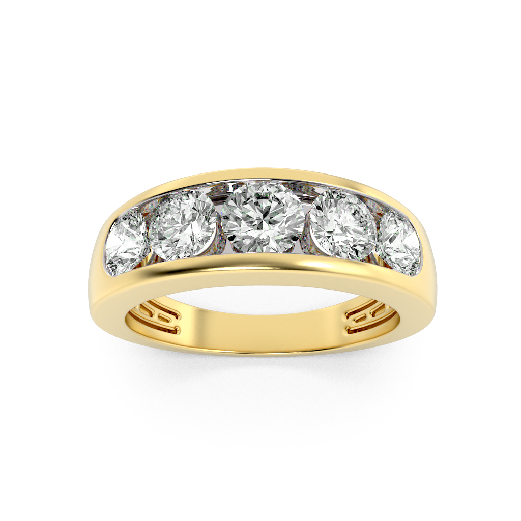 2.00 CT Round Diamond Ring in 14K Yellow Gold