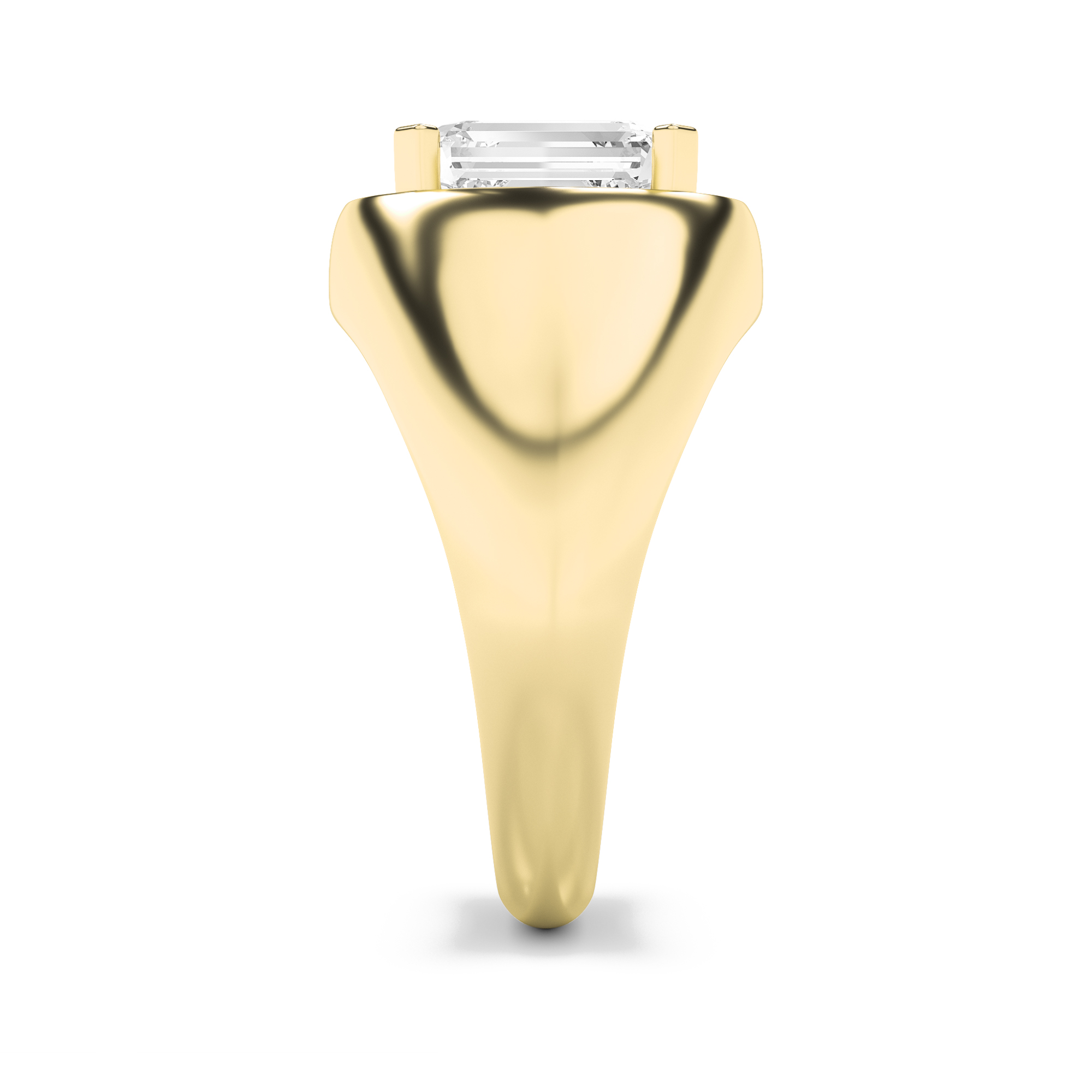 Mens Ring  with Emerald Shaped Lab Grown Diamond (F/VS) in 14K Gold view 5